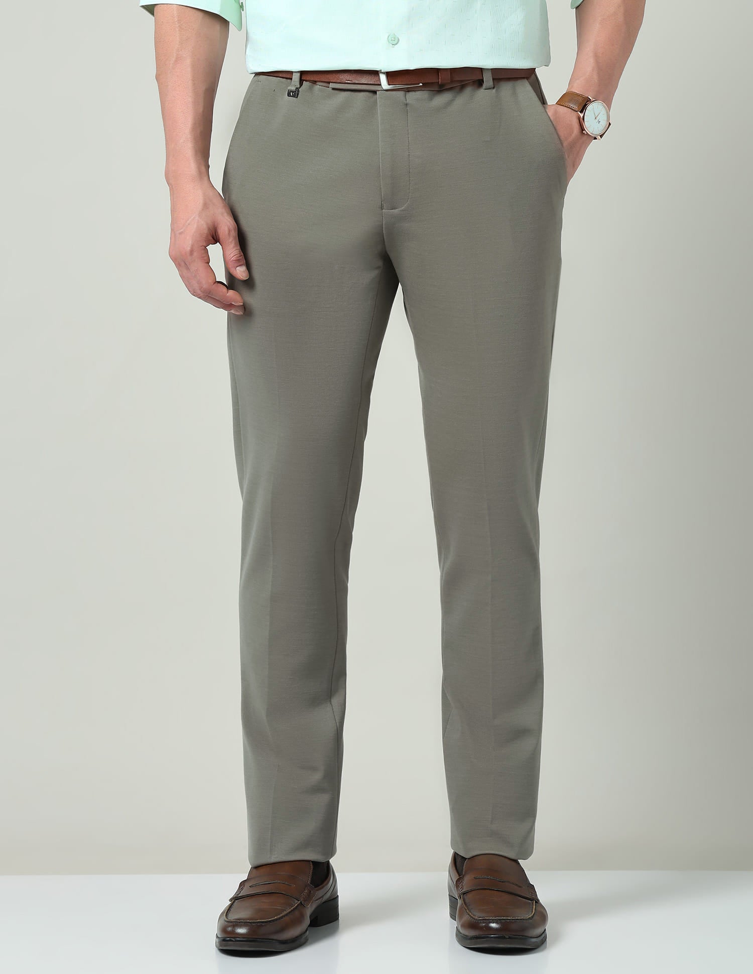Solid Regular Fit Trousers
