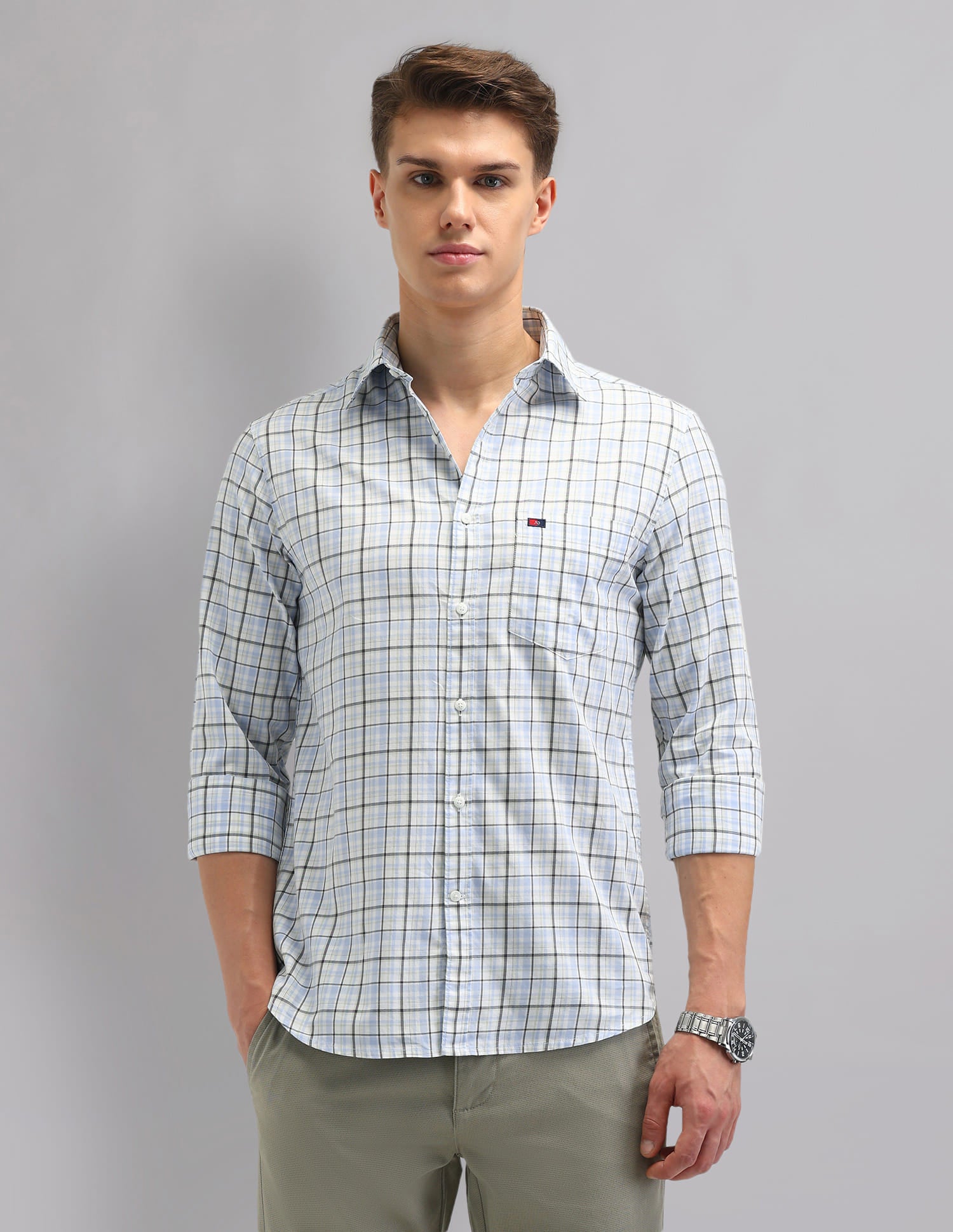 Corporate Sharp Modern Slim Fit Checked Shirt