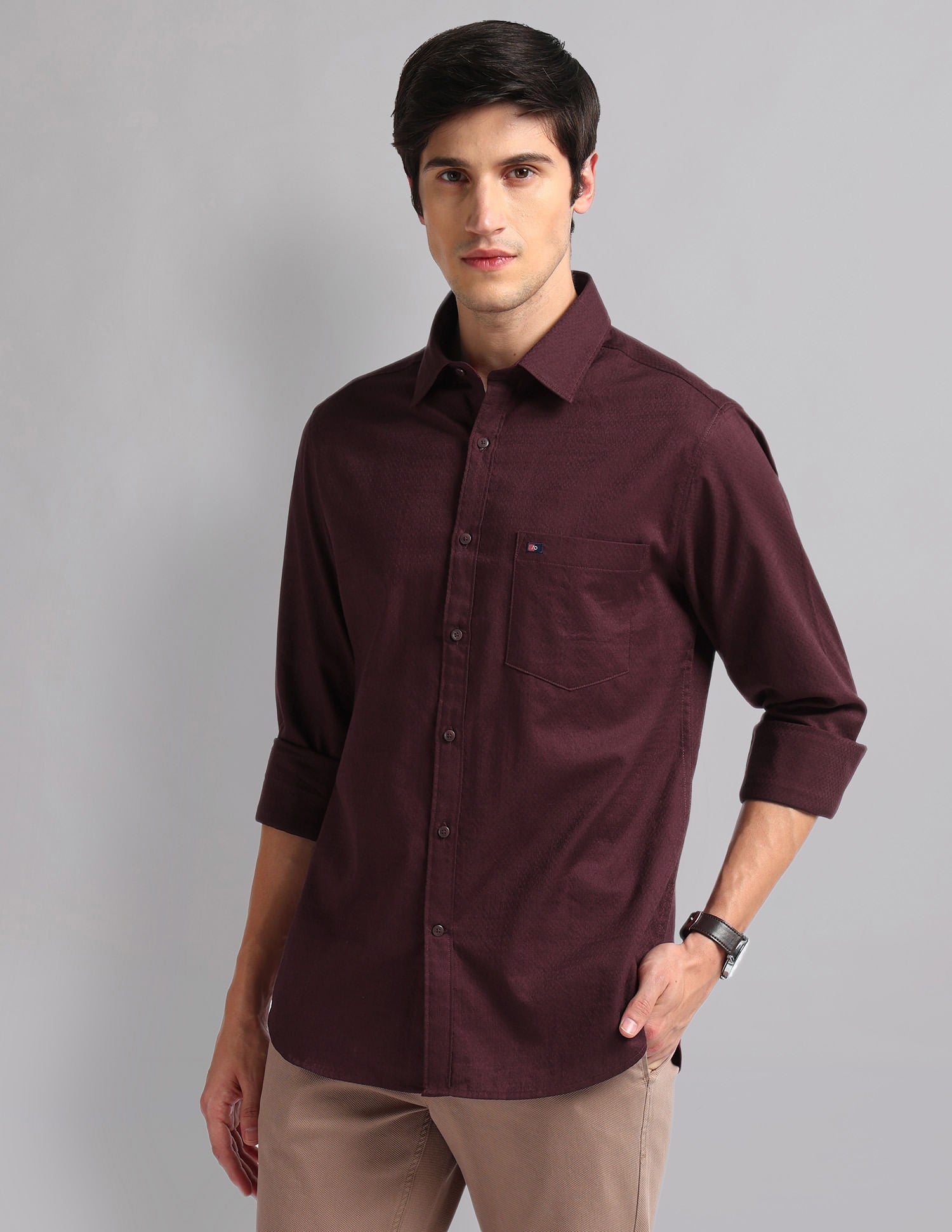 Geometric Patterned Slim Fit Shirt