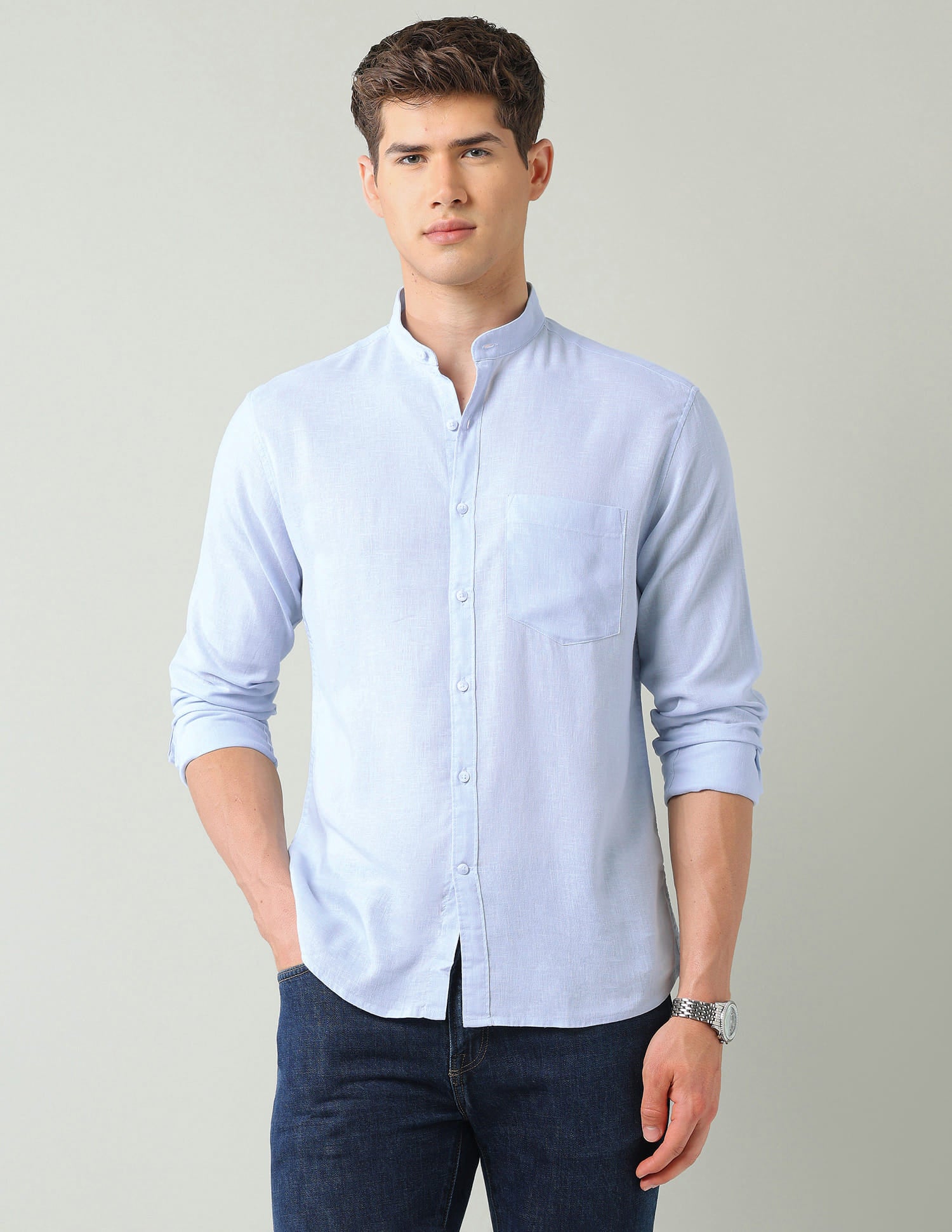 Solid Slim Fit Shirt 2
