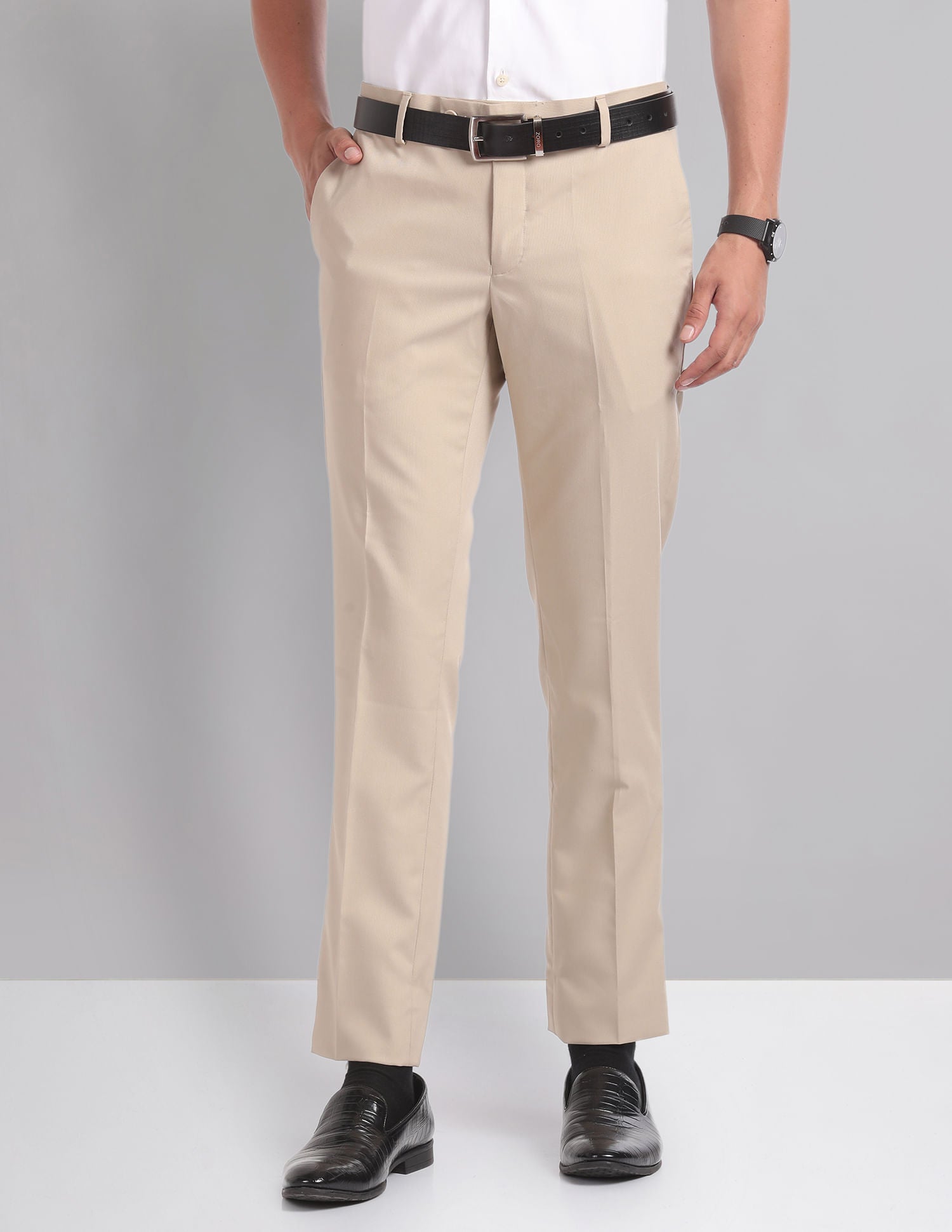 Classic Slim Fit Dobby Formal Trousers