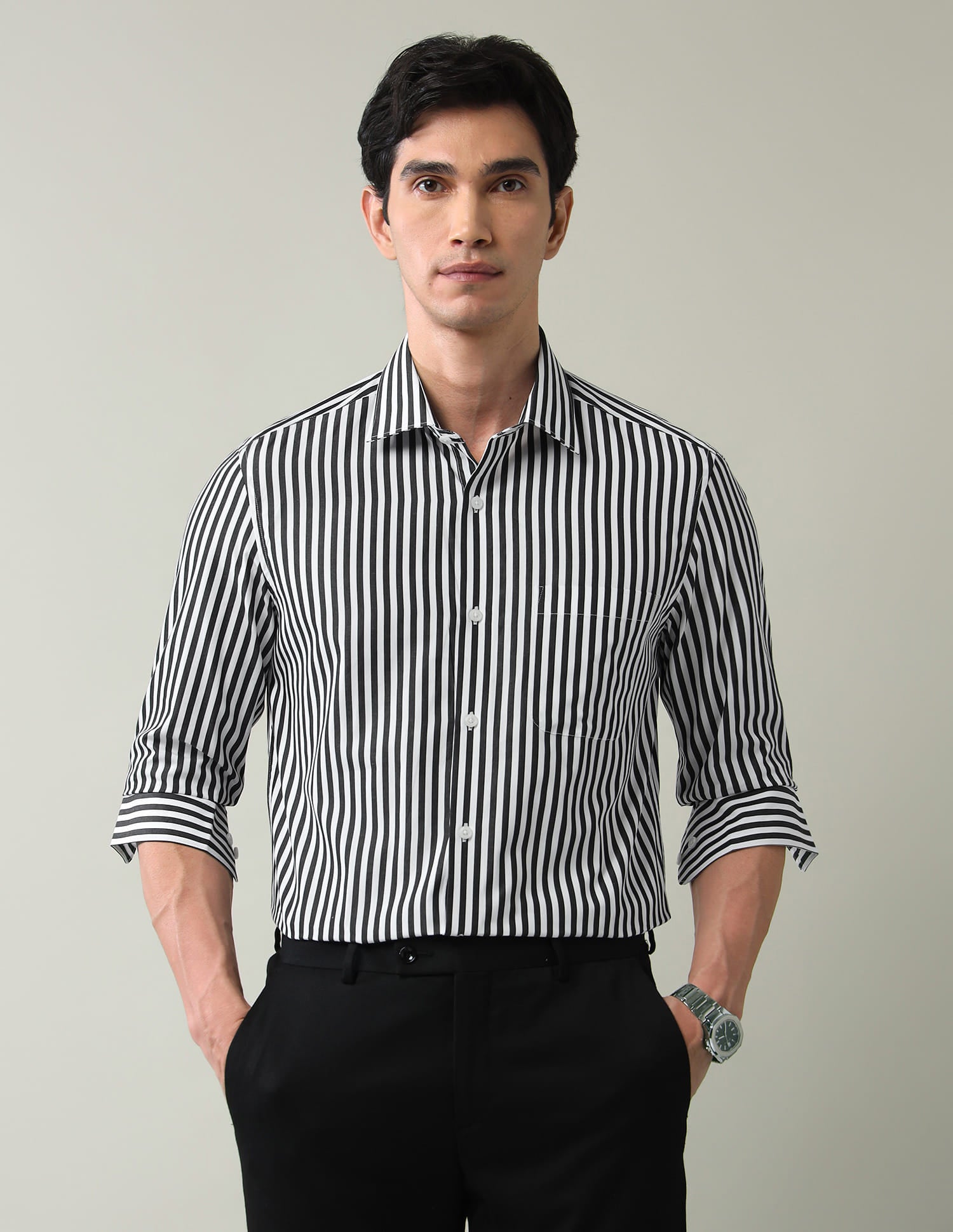 Power Pulse Vertical Striped Regular Fit Shirt
