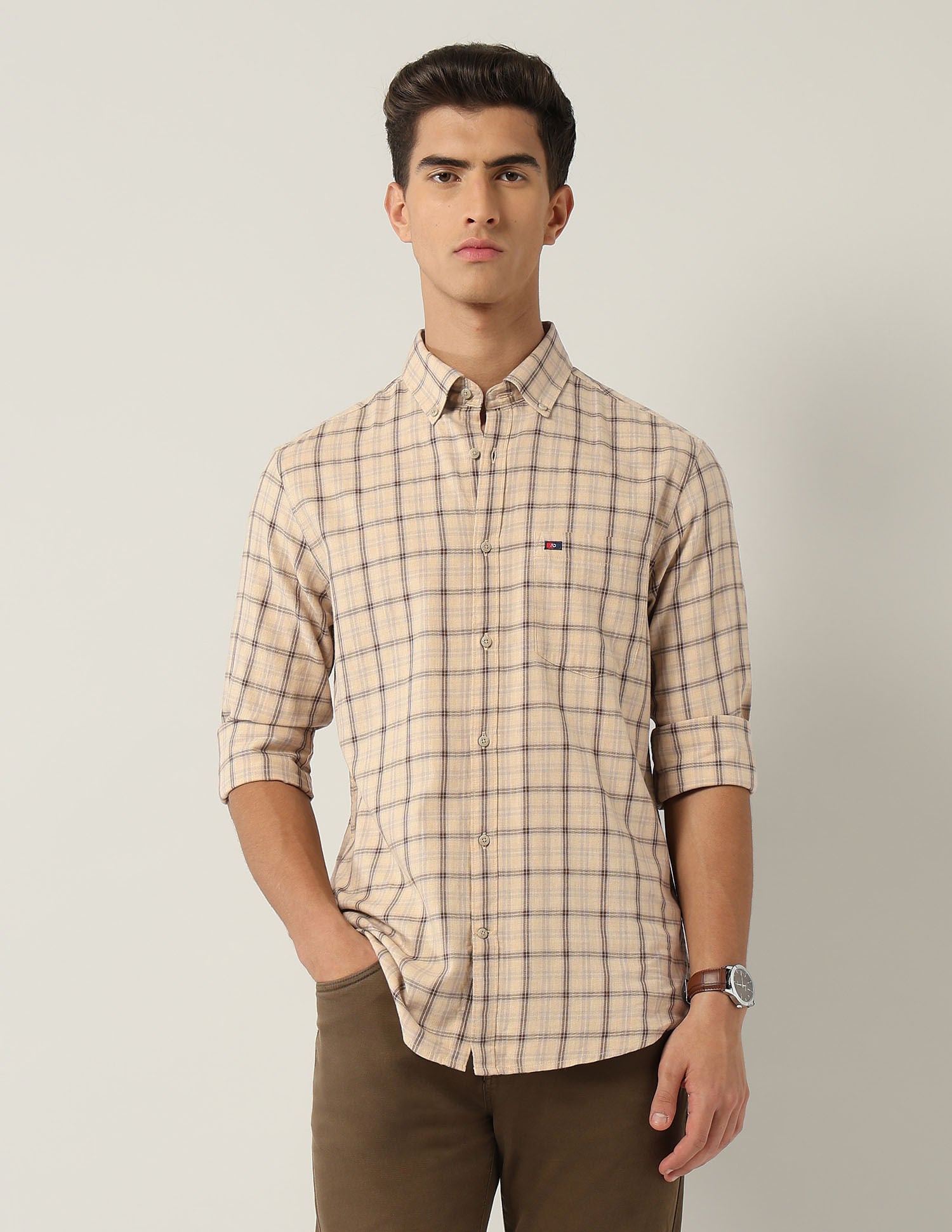 City Chronicles Modern Slim Fit Tartan Checked Shirt