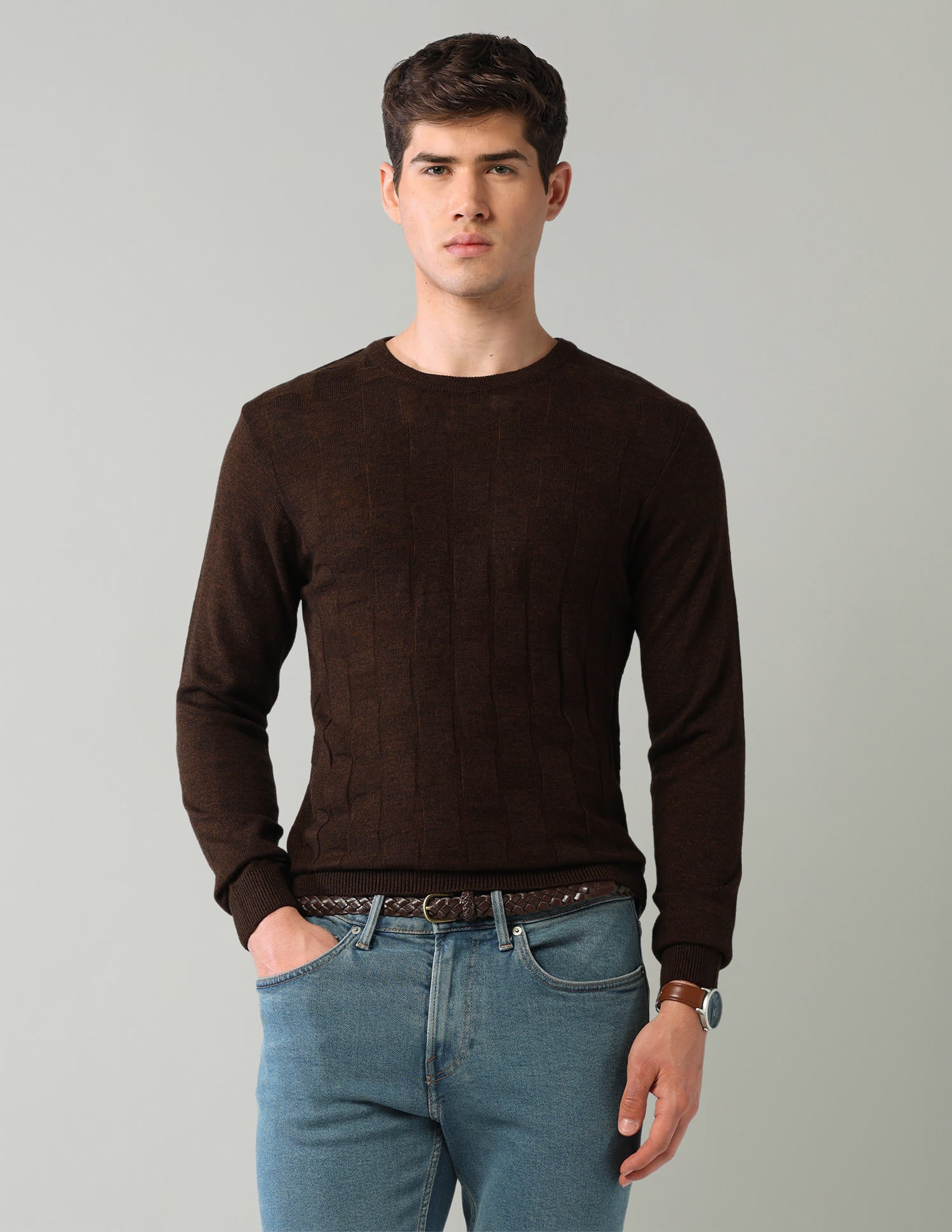 Geometric-Patterned-Regular-Fit-Sweater
