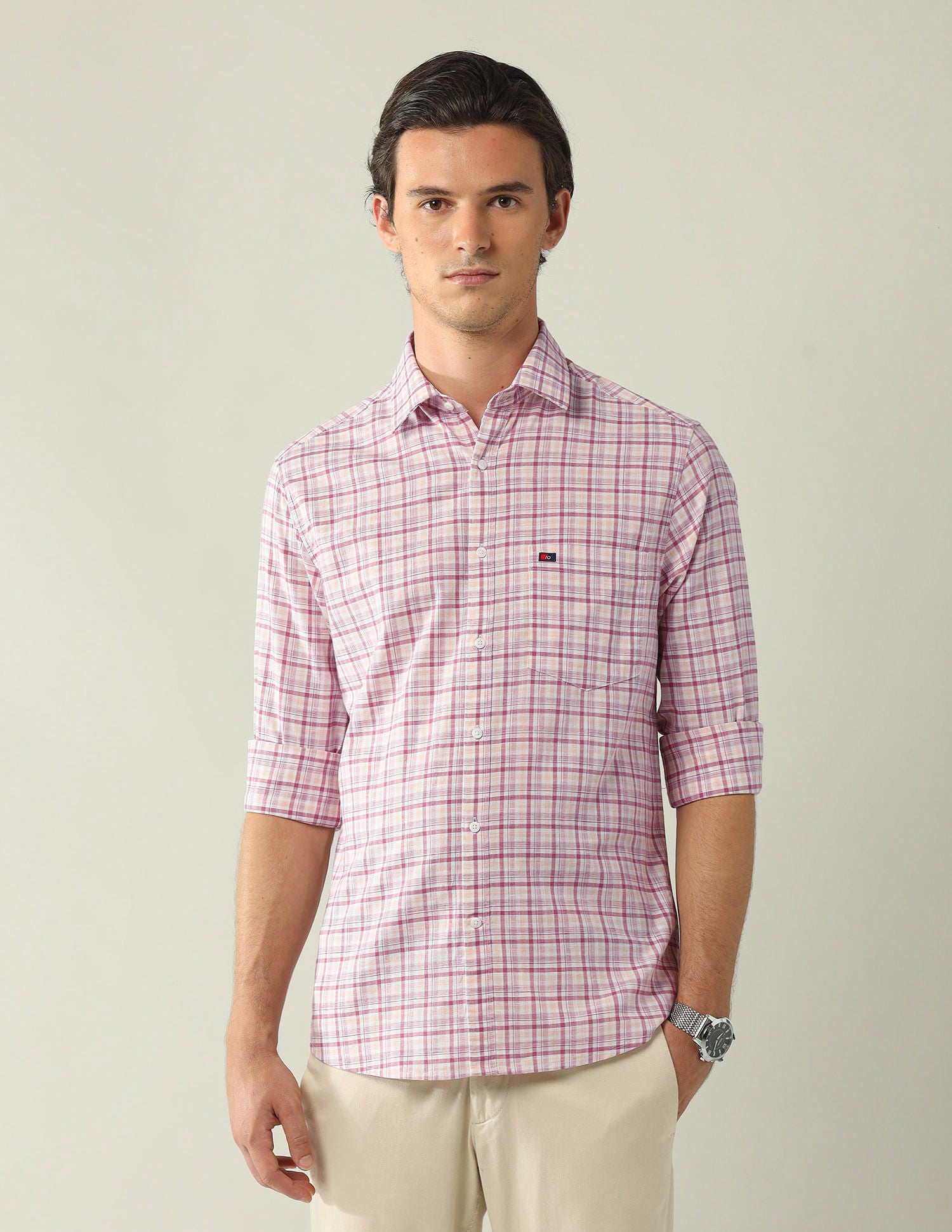 City Chronicles Modern Slim Fit Tartan Checked Shirt