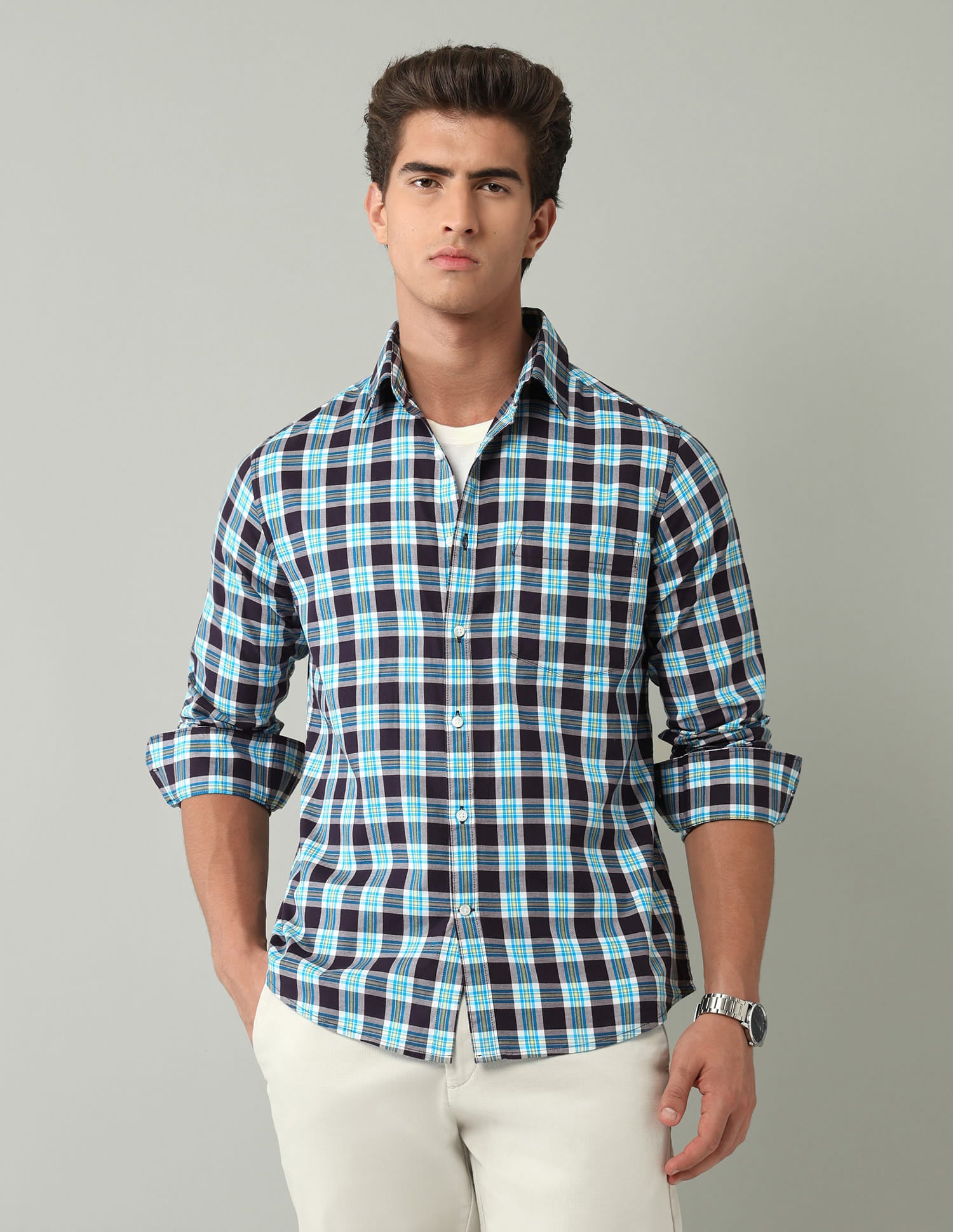 Tartan Checked Modern Slim Fit Shirt