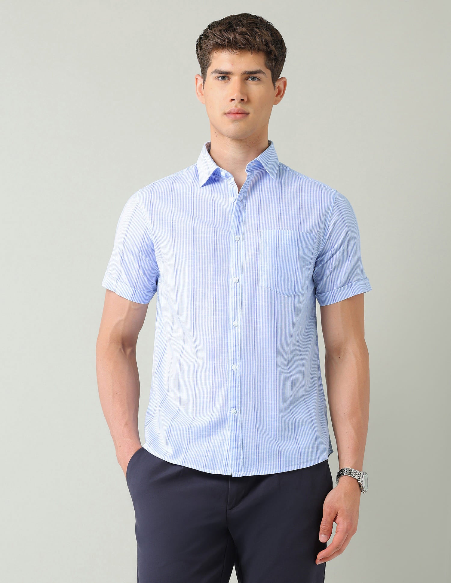 Vertical Striped Regular Fit Shirt 7