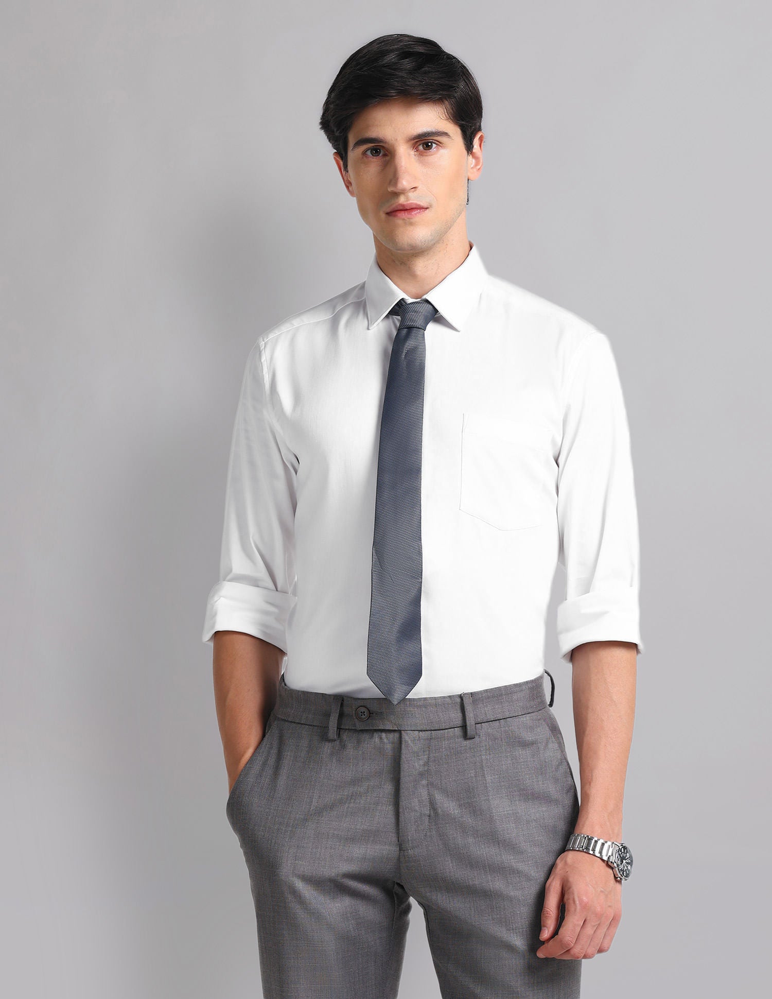 Classic-Coded Convertible 3 Collar Modern Fit Shirt