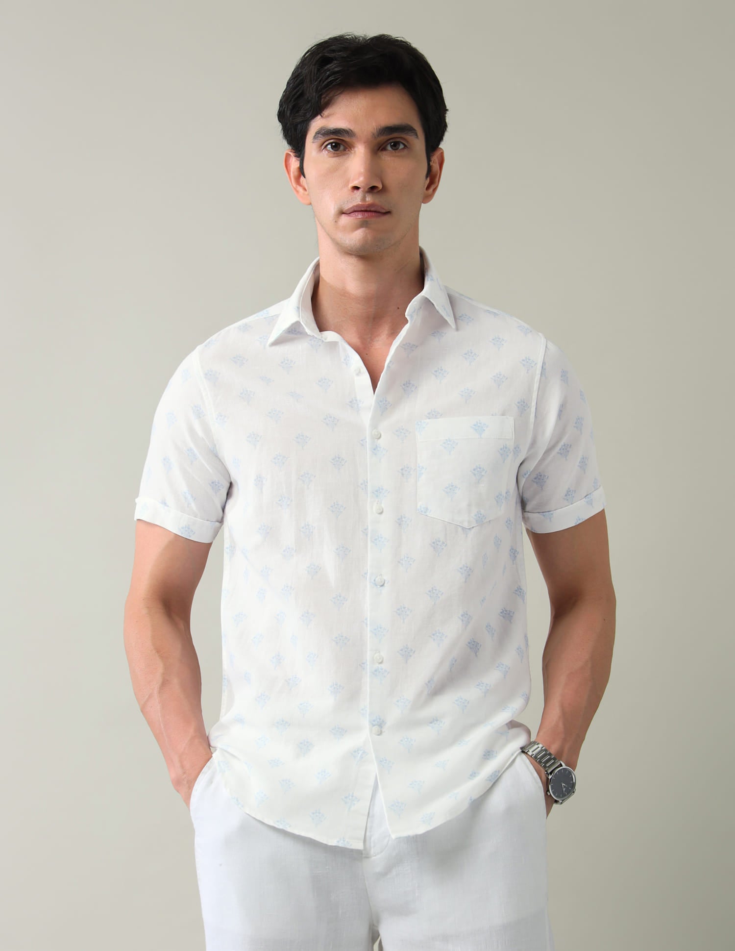Paisley Print Regular Weave Slim Fit Shirt