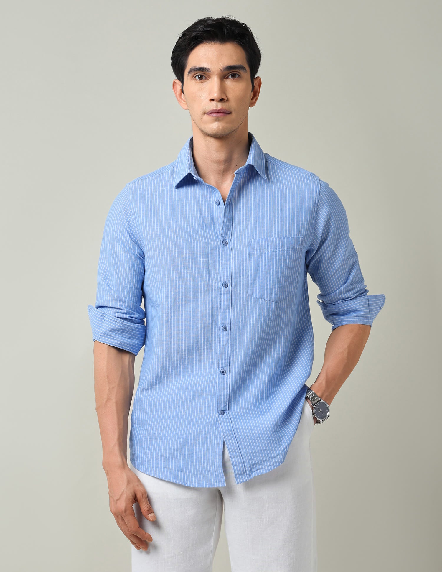 Vertical Striped Slim Fit Shirt