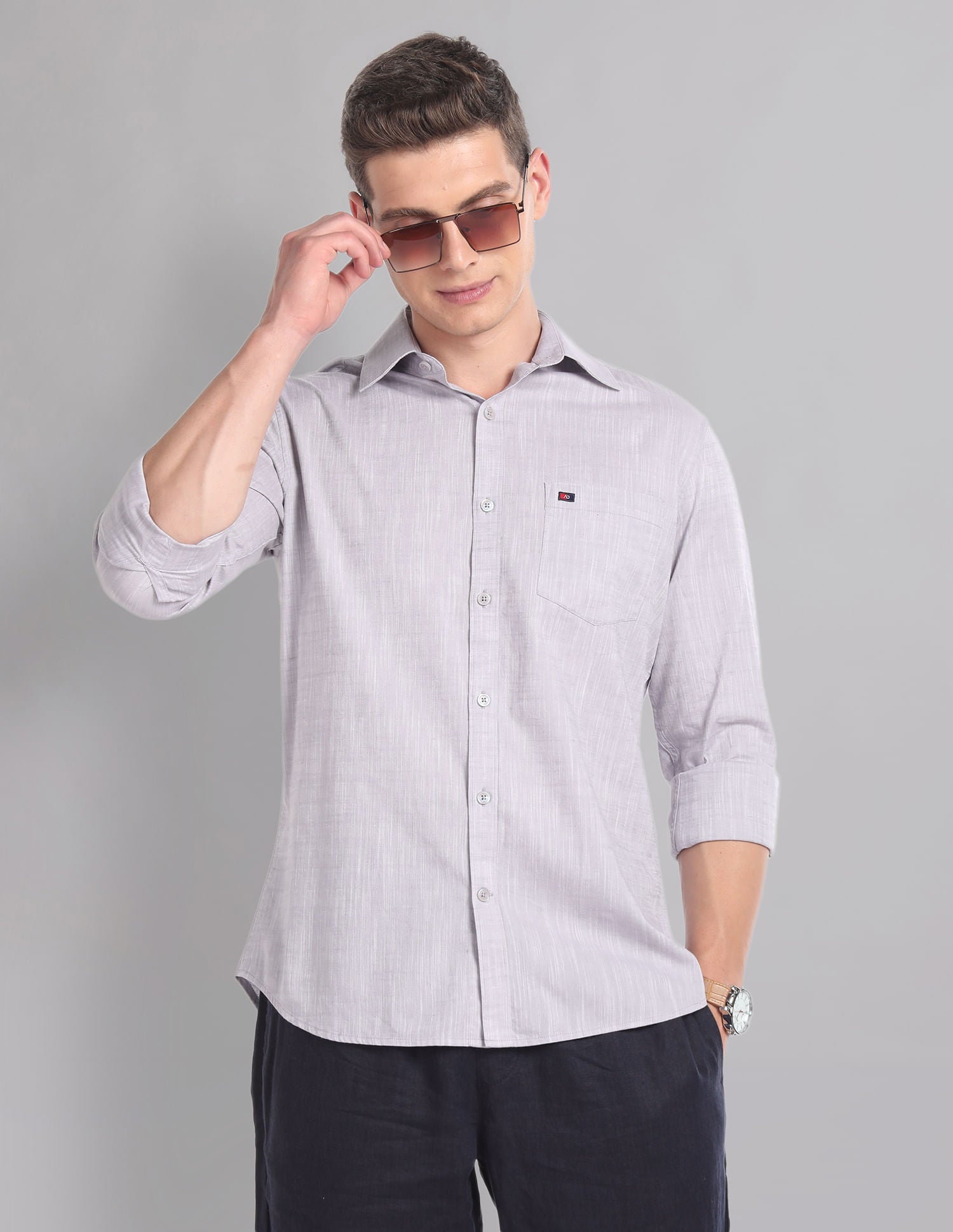 Playfully Patterned Slim Fit Summer Shirt