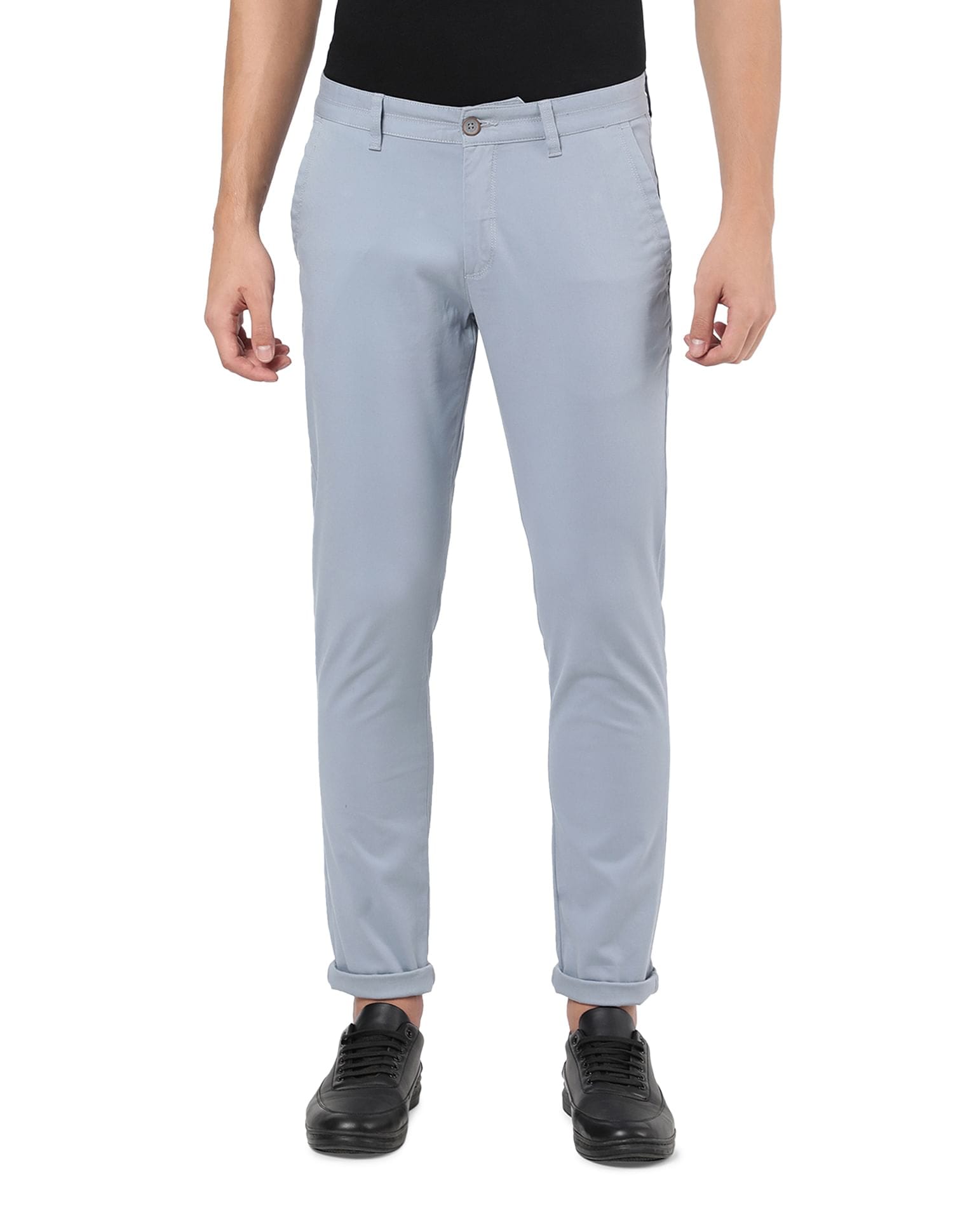 Regular Fit Flat Front Casual Chinos