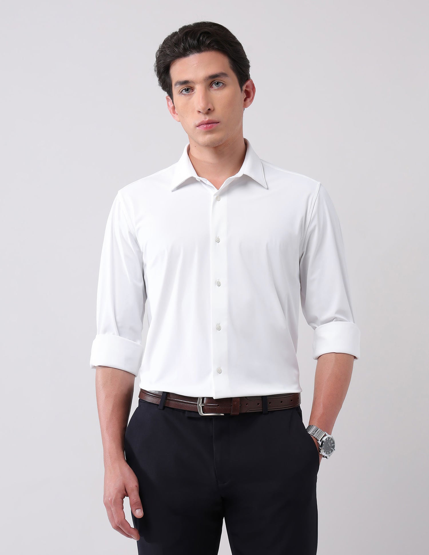 Stylish Hypermove Solid Shirt