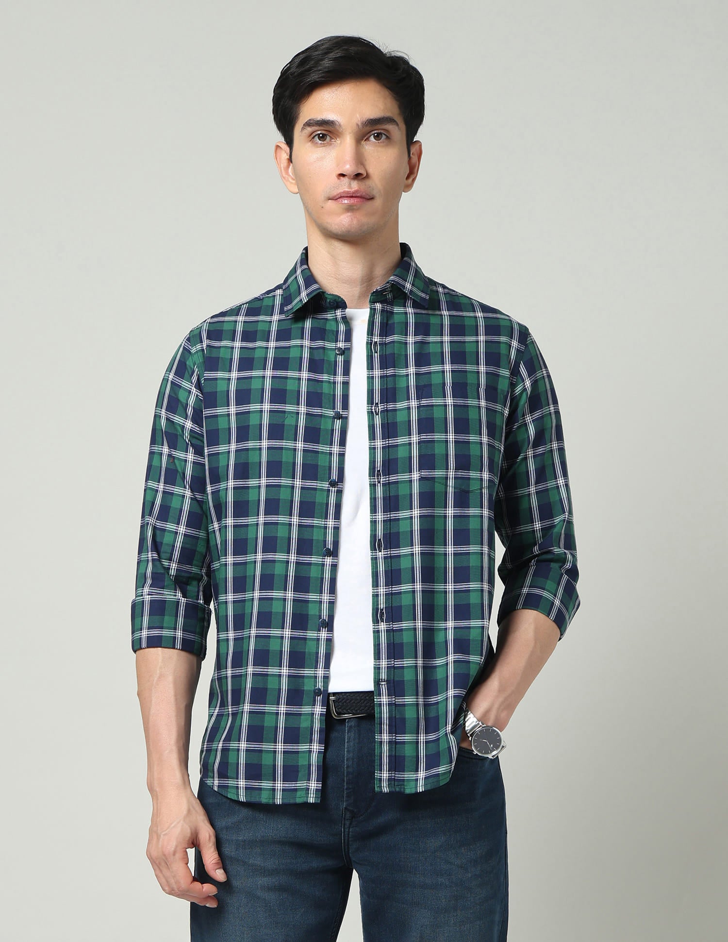Wardrobe Essential Tartan Checked Slim Fit Shirt