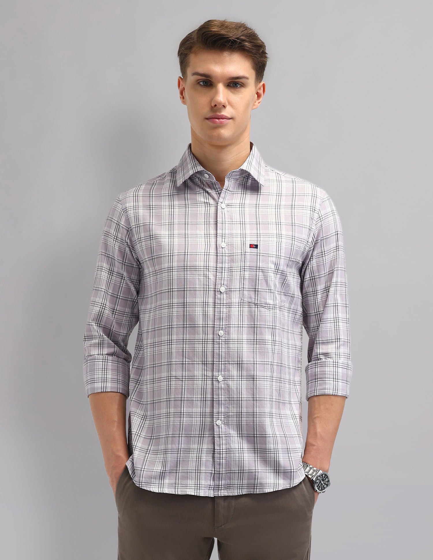 Corporate Sharp Modern Slim Fit Checked Shirt