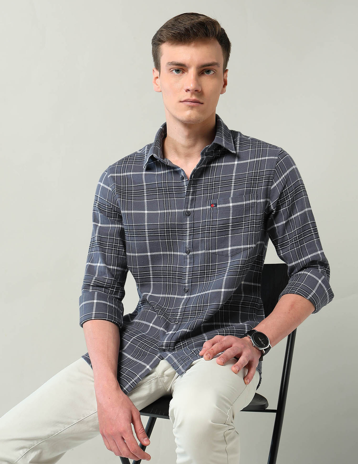 Modern Slim Fit Checked Shirt