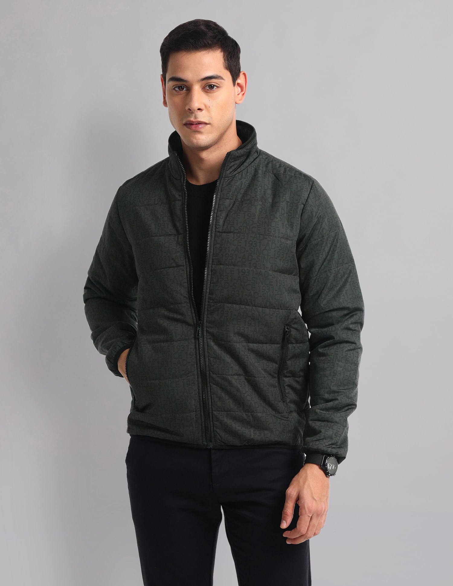 Urban Flex High Neck Quilted Casual Jacket
