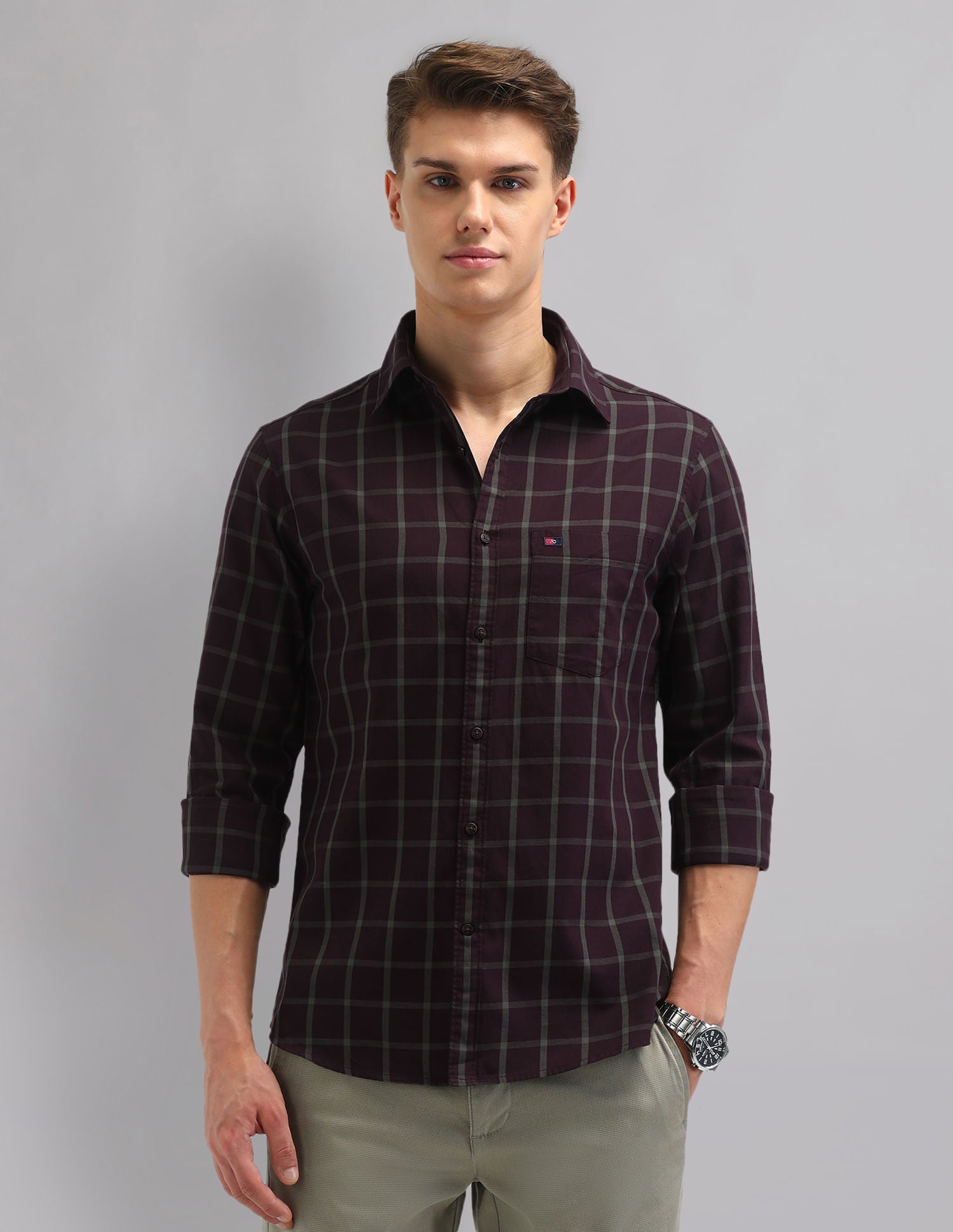 Corporate Sharp Modern Slim Fit Checked Shirt