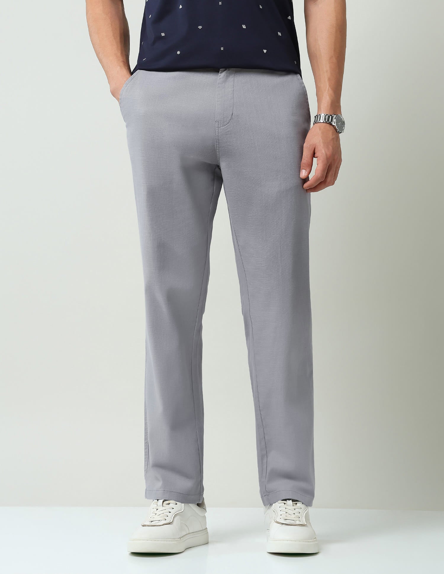 Solid Regular Fit Chinos