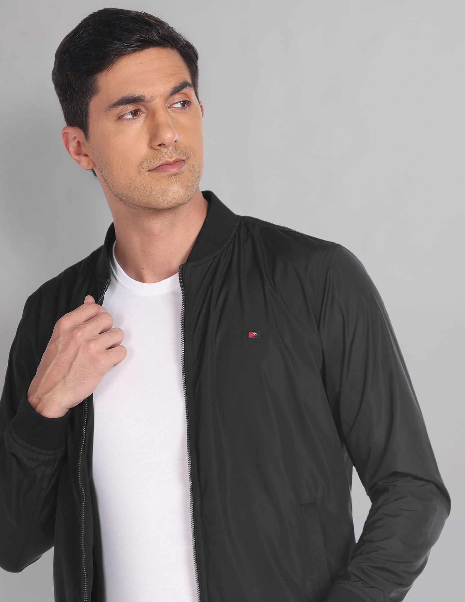 Travel Friendly Solid Foldable Bomber Jacket