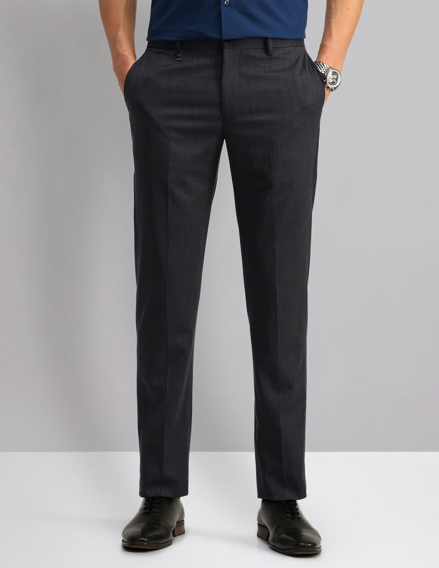 Regulat fit Twill Formal Trousers