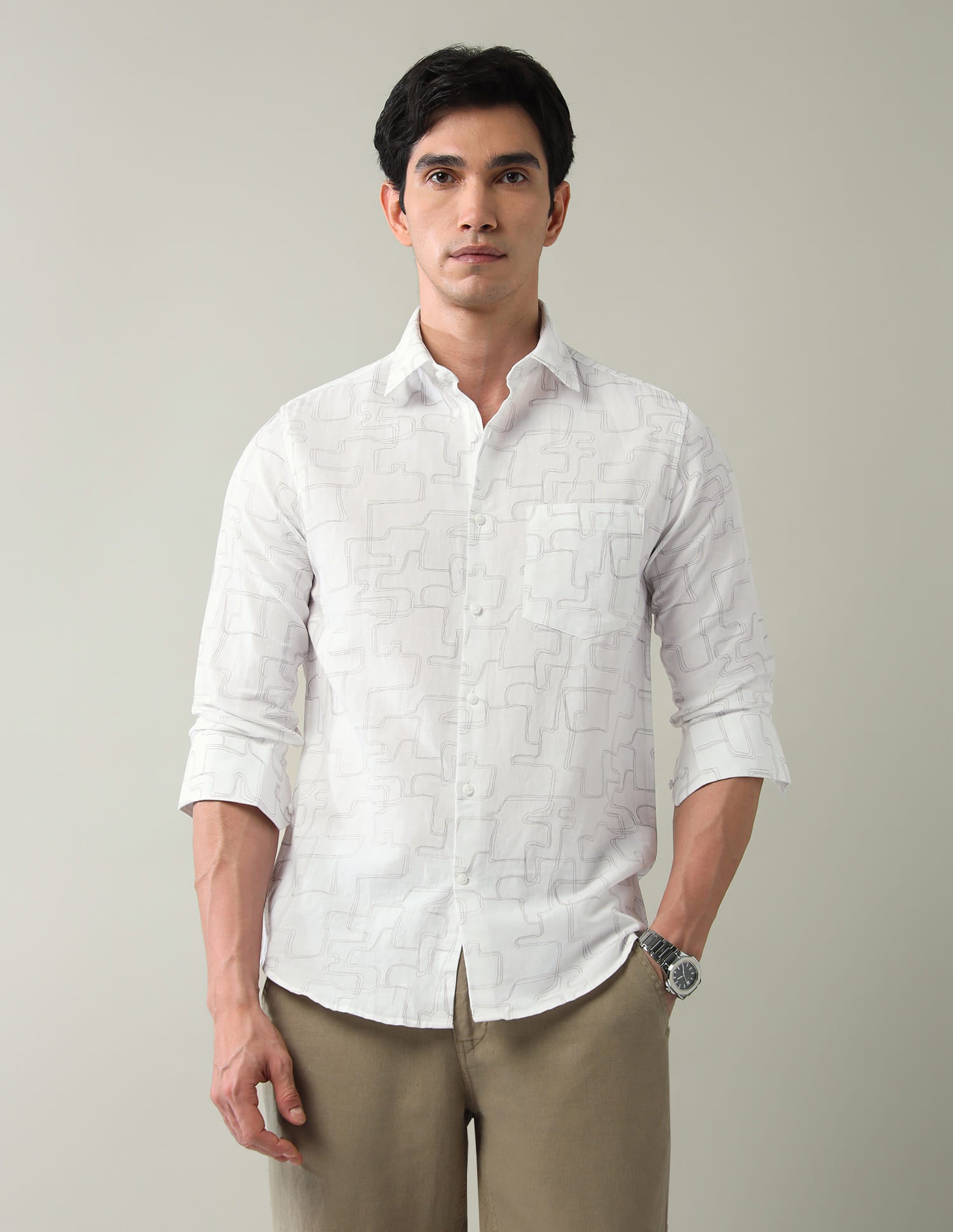 Geometric Printed Slim Fit Shirt