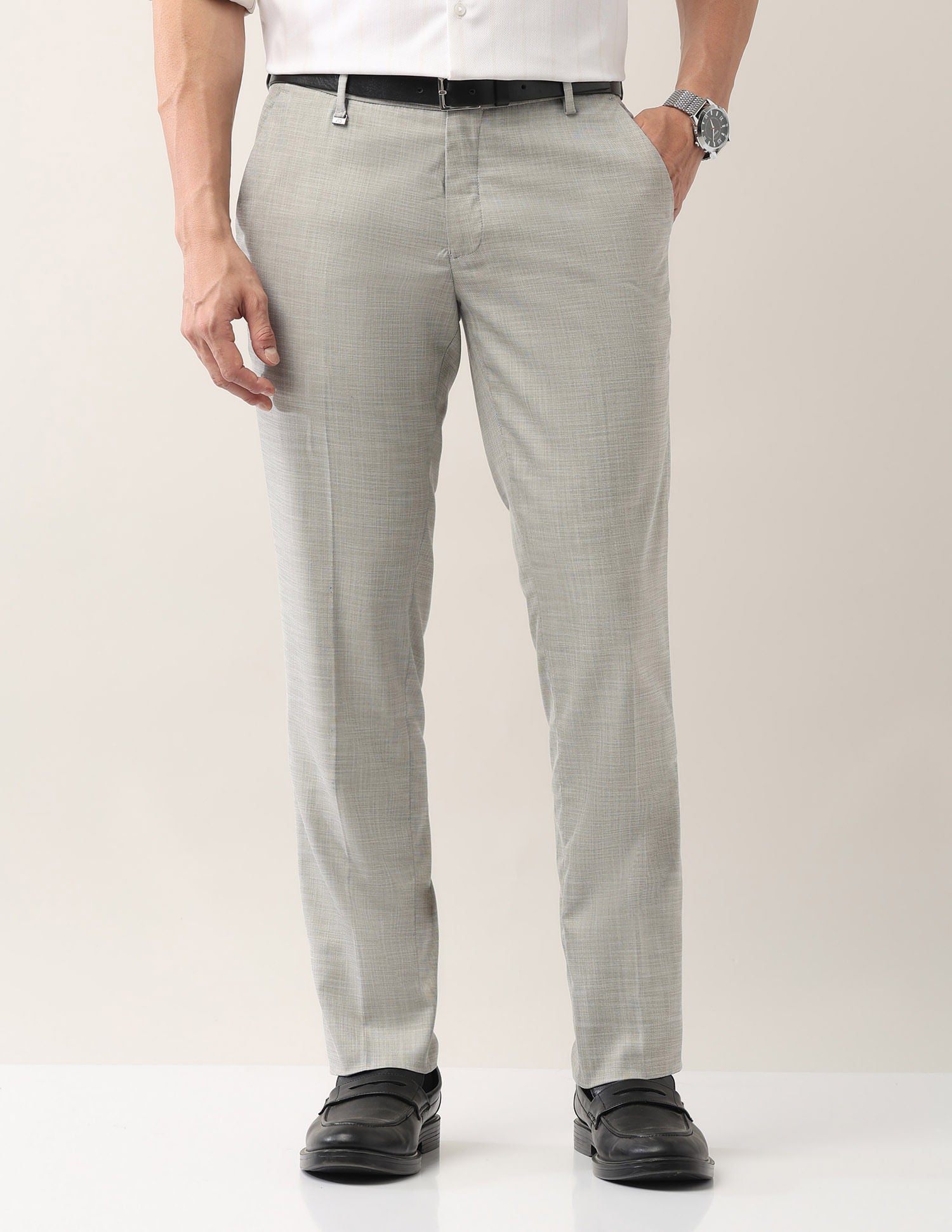 Everyday Wear Slim Fit Smart Flex Formal Trousers