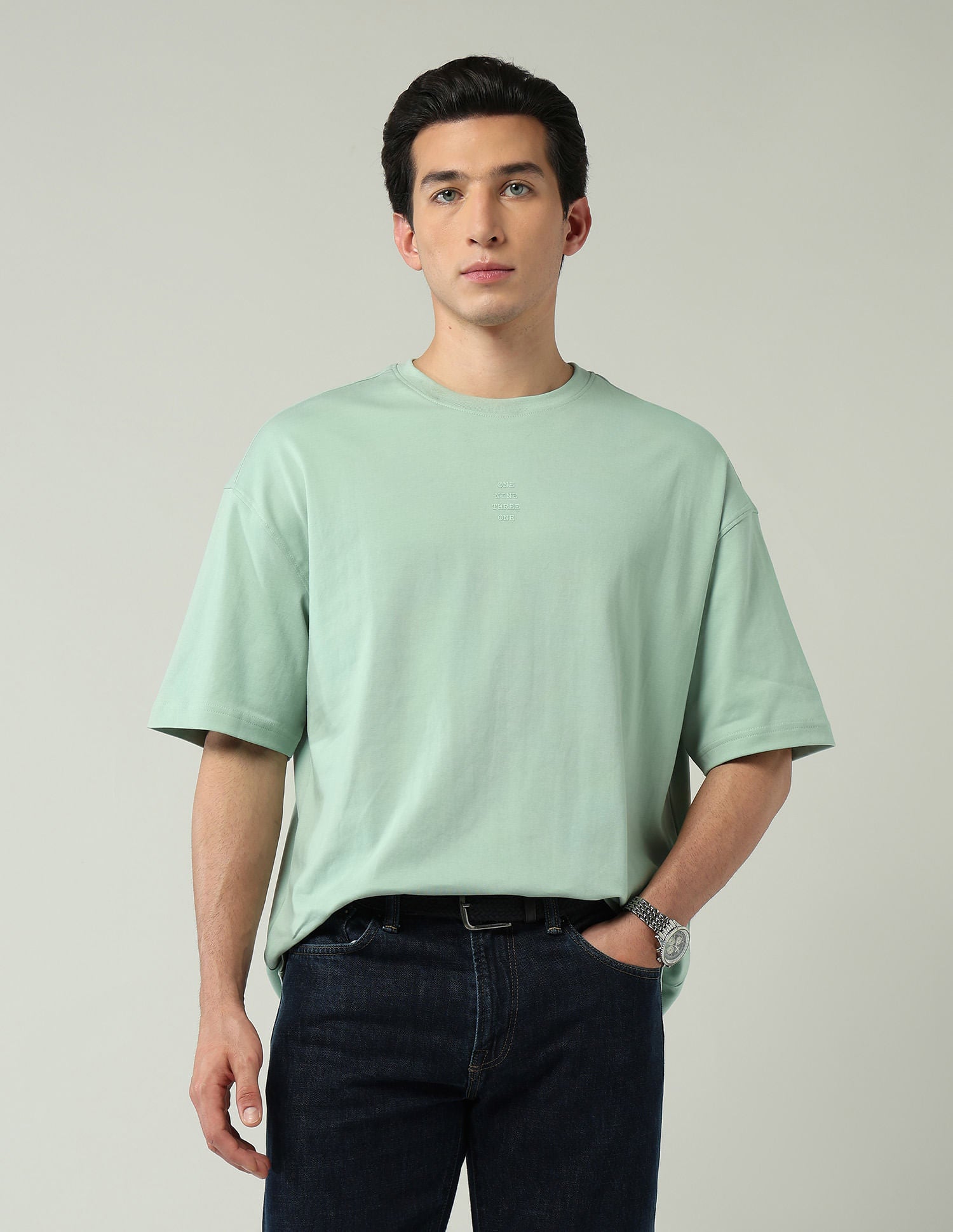 Street-Style Oversized Fit Solid T-Shirt