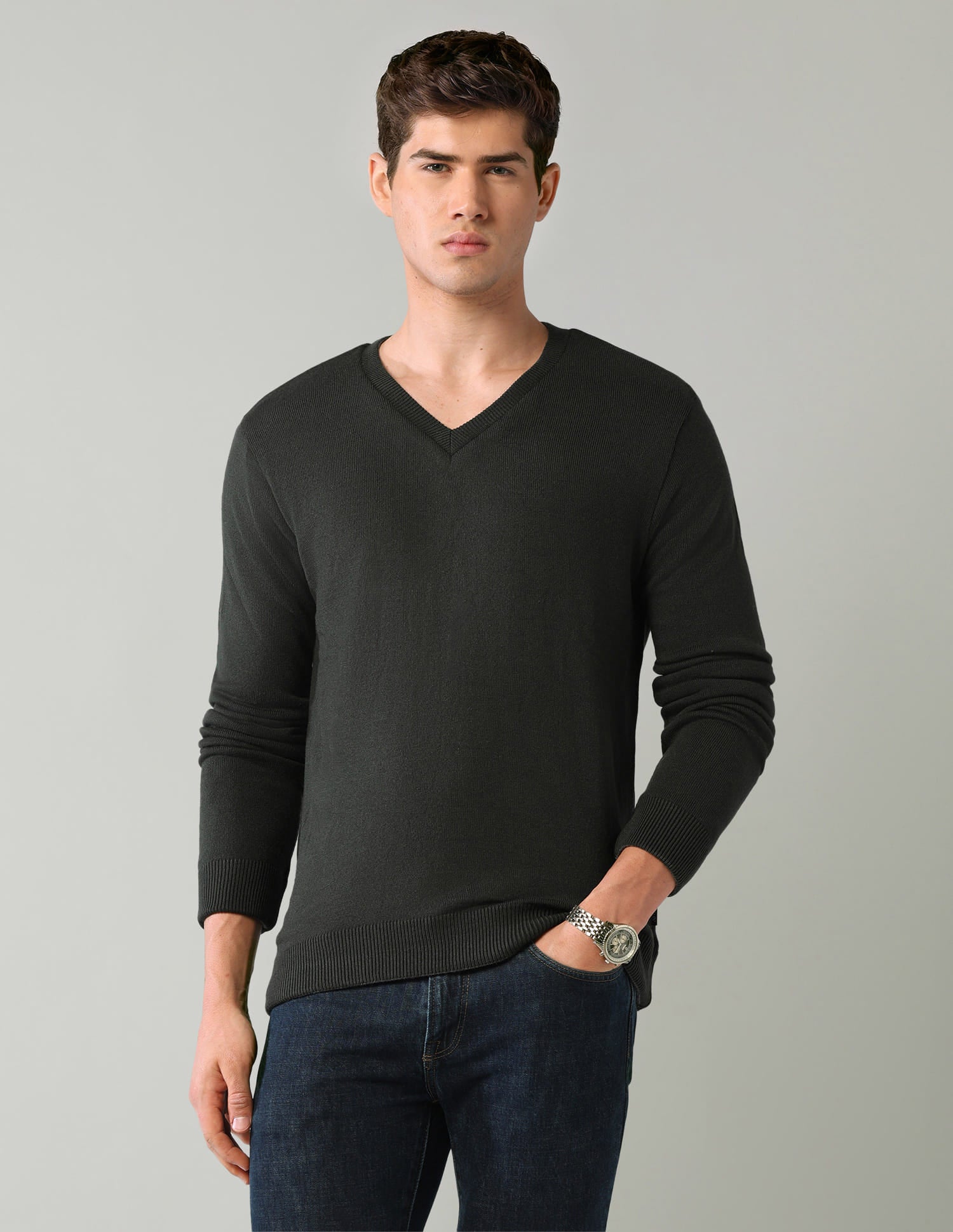 Solid Mens Sweater