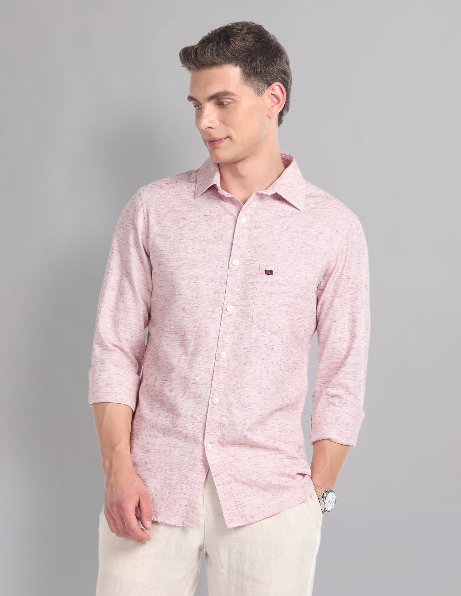 Modern Slim Fit Heathered Summer Shirt