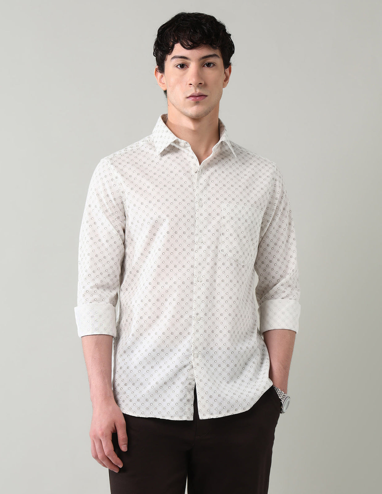 Geometric Printed Slim Fit Shirt