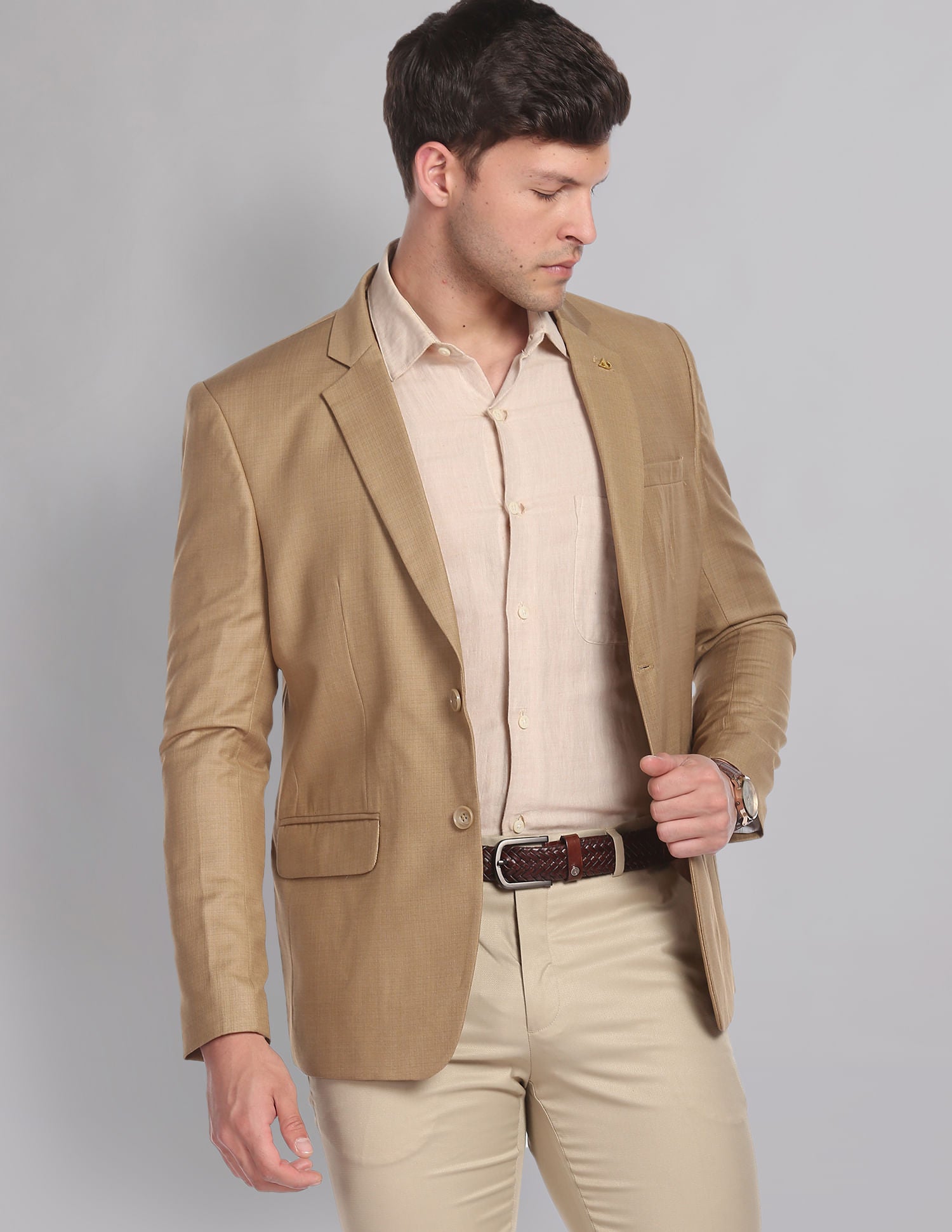 Twill Weave Abstract Pattern Formal Blazer