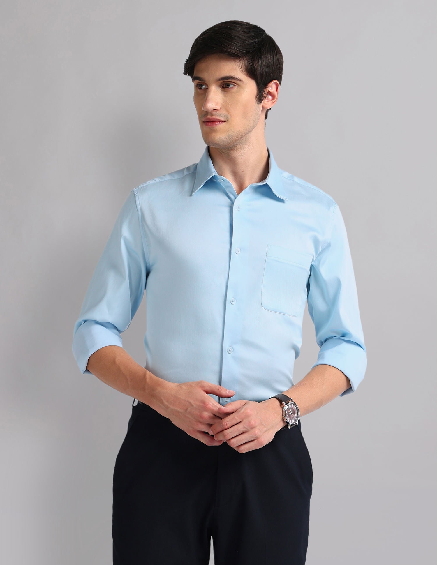 Smart & Regular Fit Sateen Shirt