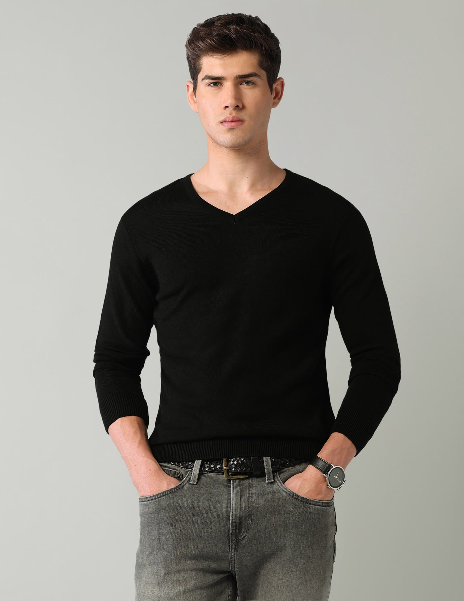 Solid Mens Sweater