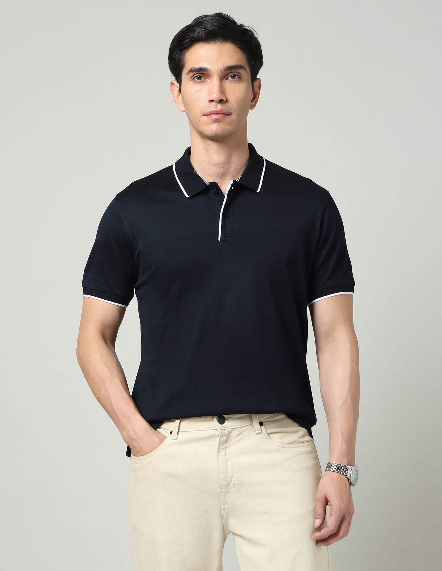Regular Solid Slim Fit Polo Shirt