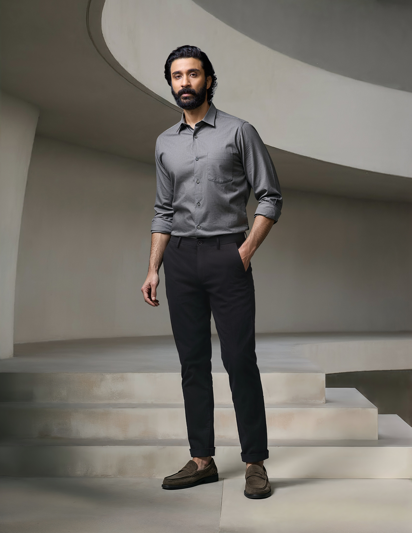 Modern Slim Fit Smart Flex Solid Chinos