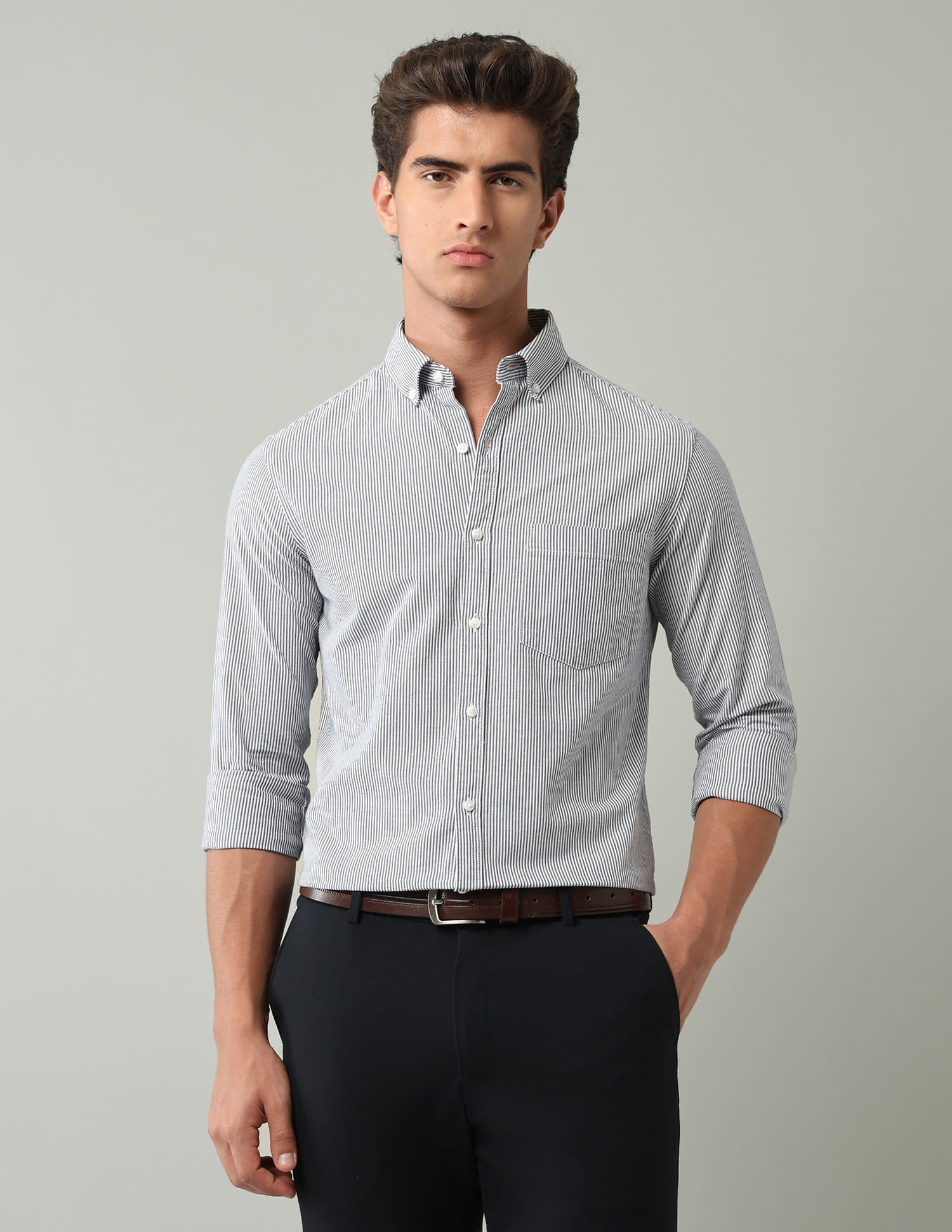 Vertical Striped Modern Slim Fit Shirt