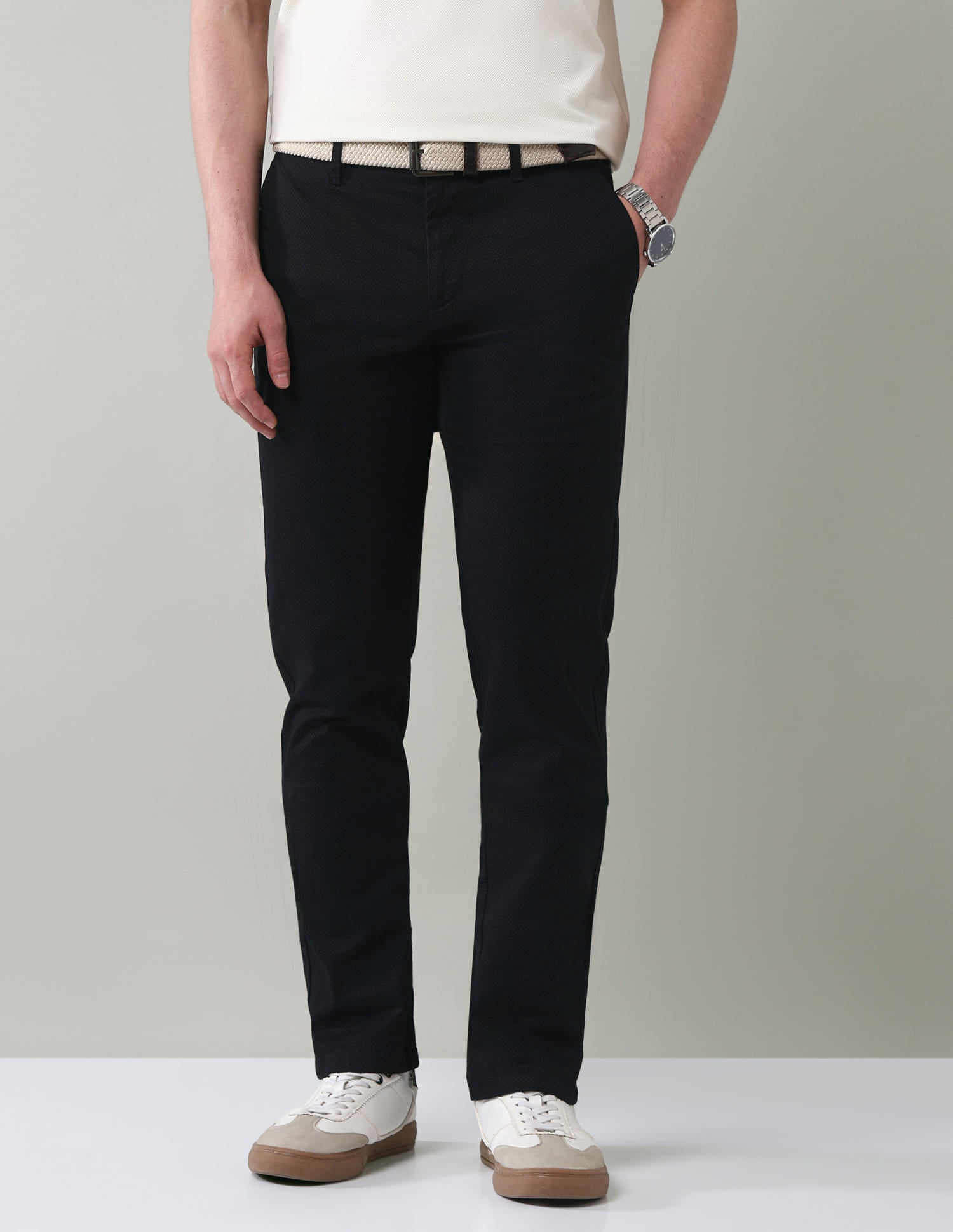 Geometric Printed Slim Fit Trousers