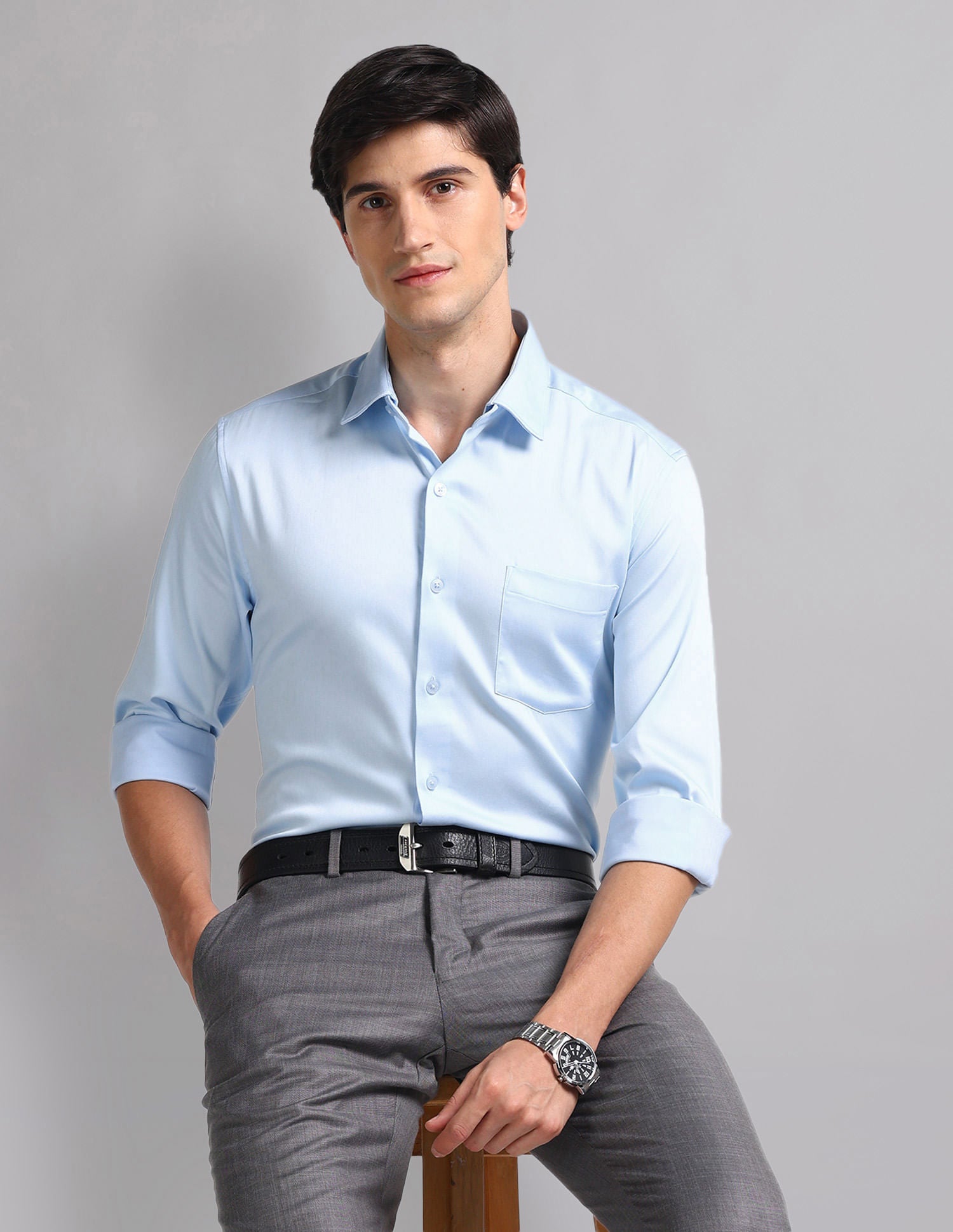 Effortlessly Stylish Multiple Collar Cotton Stretch Shirt