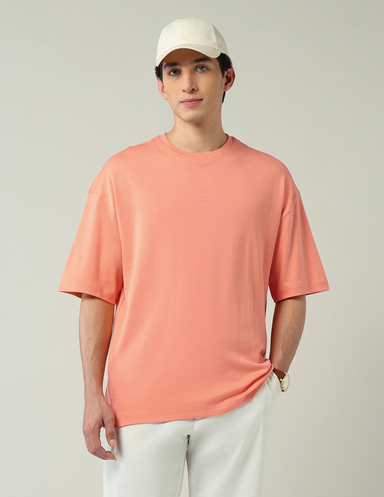 Street-Style Oversized Fit Solid T-Shirt