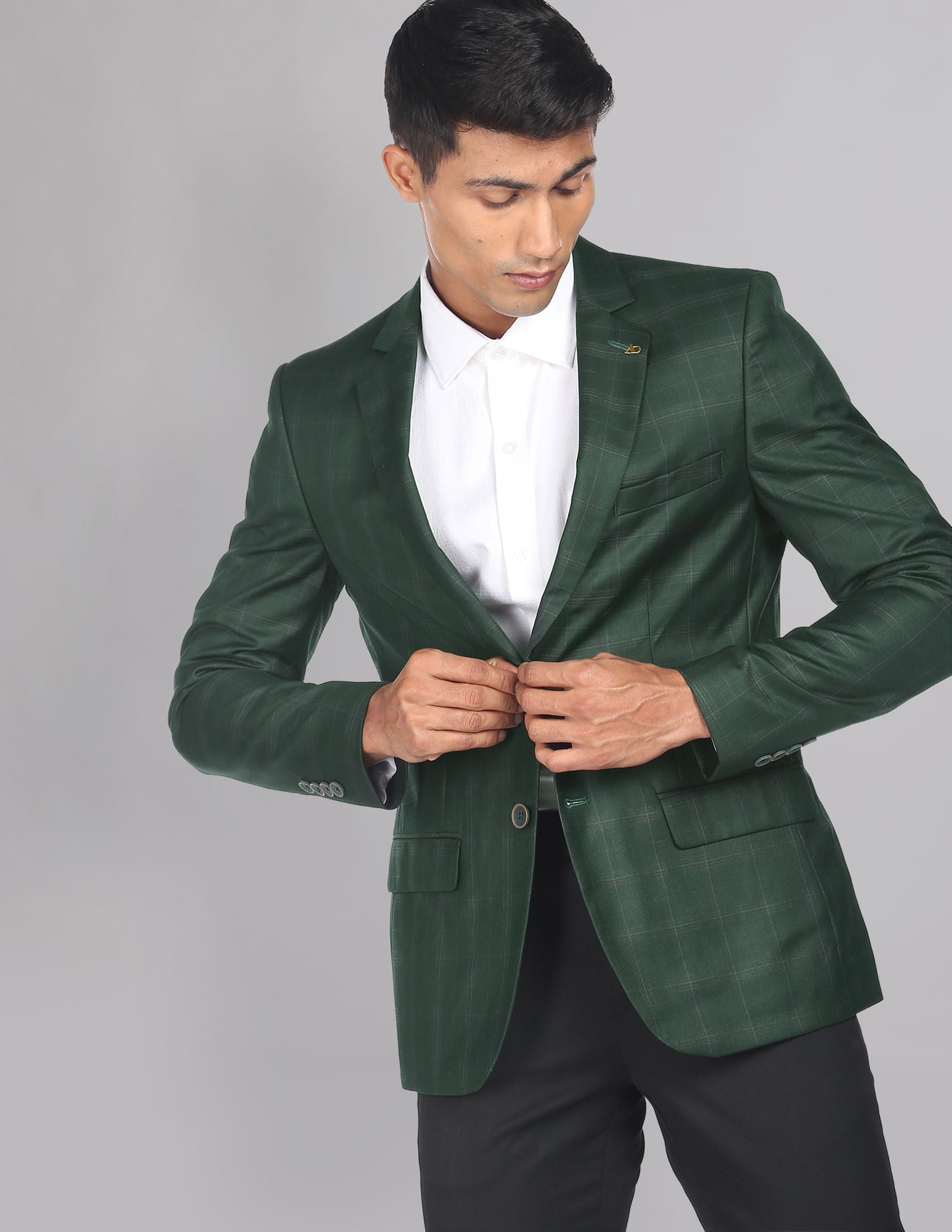 Tartan Check Twill Blazer