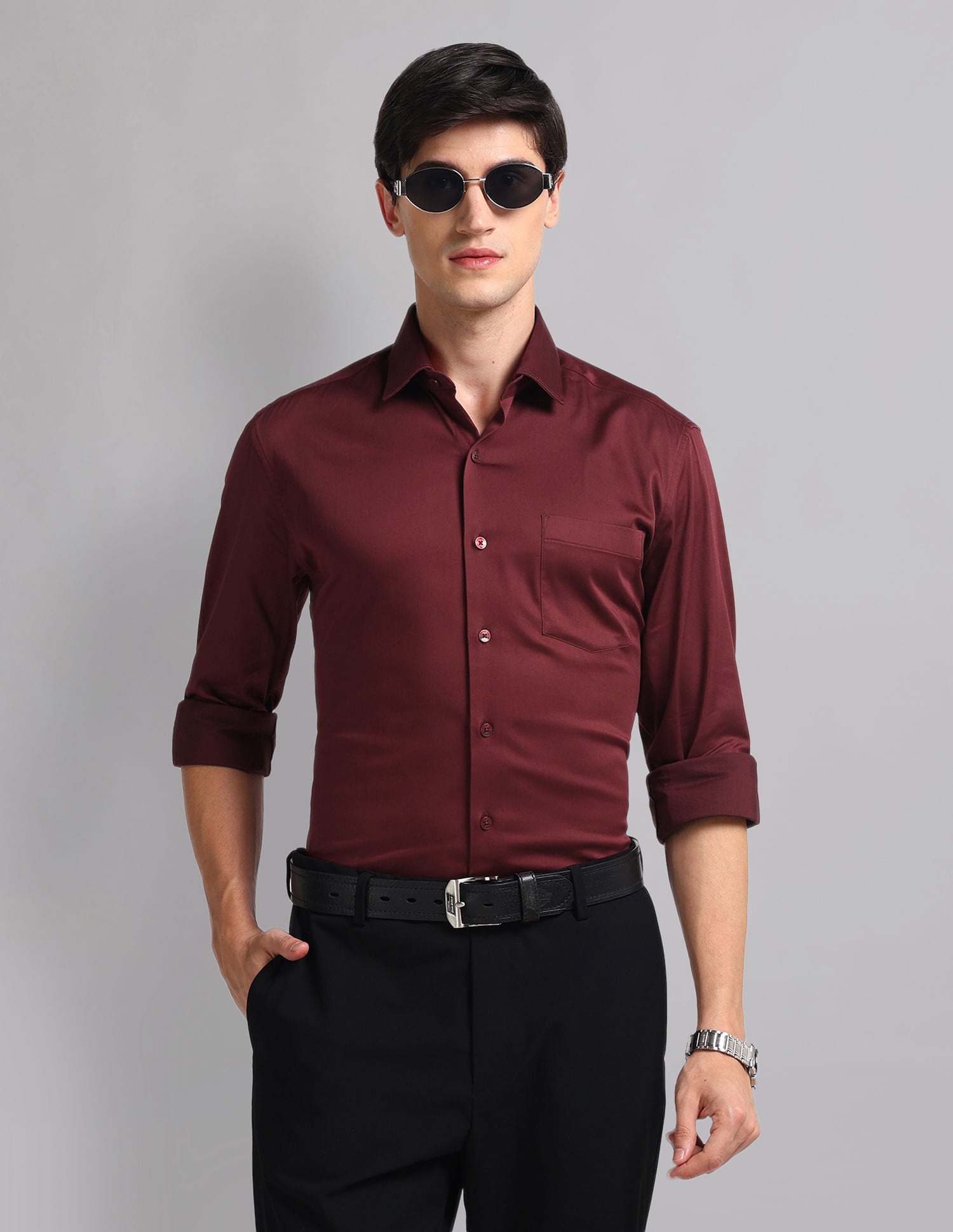 Office Essential Stretch Twill 3 Collar Formal Shirt
