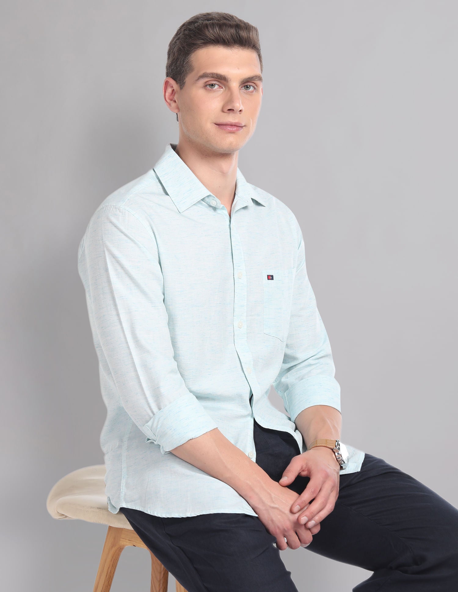 Urban Drift Modern Slim Fit Heathered Summer Shirt