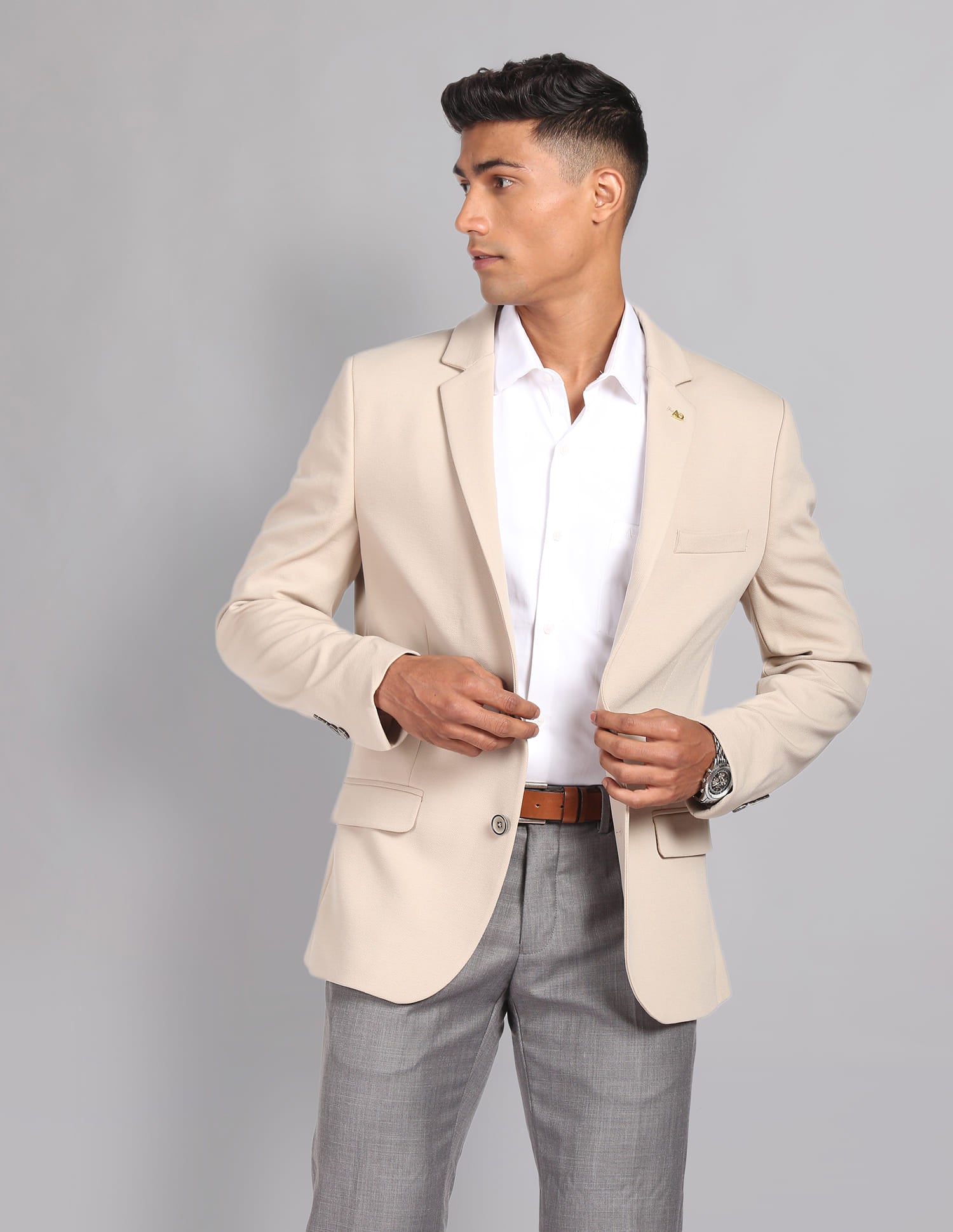 Slim Fit Knit Blazer
