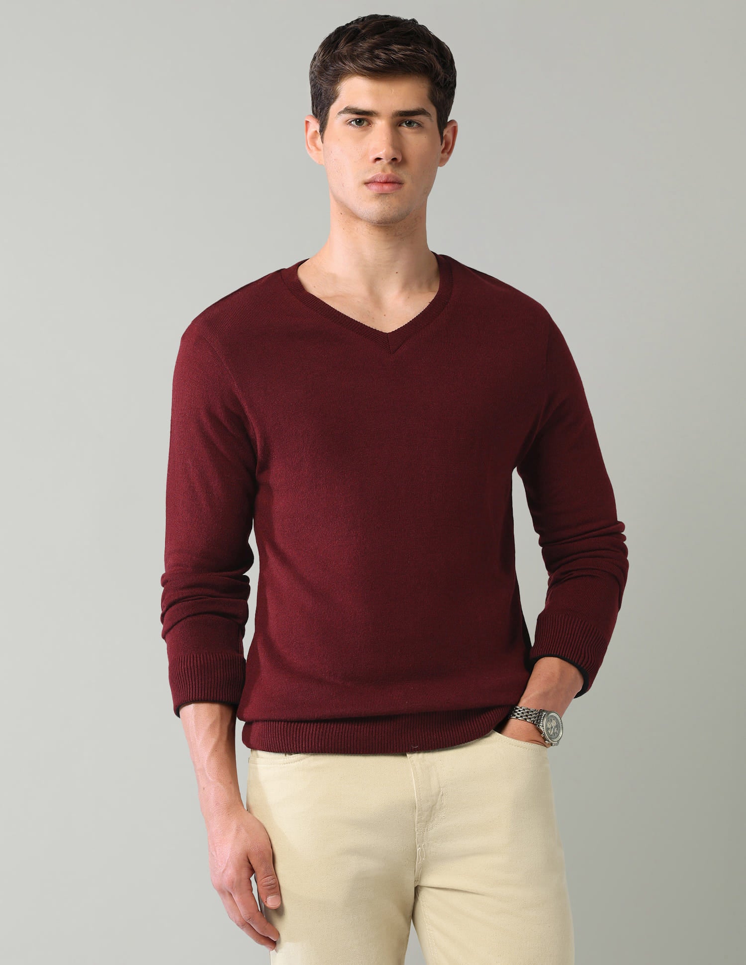 Solid Mens Sweater