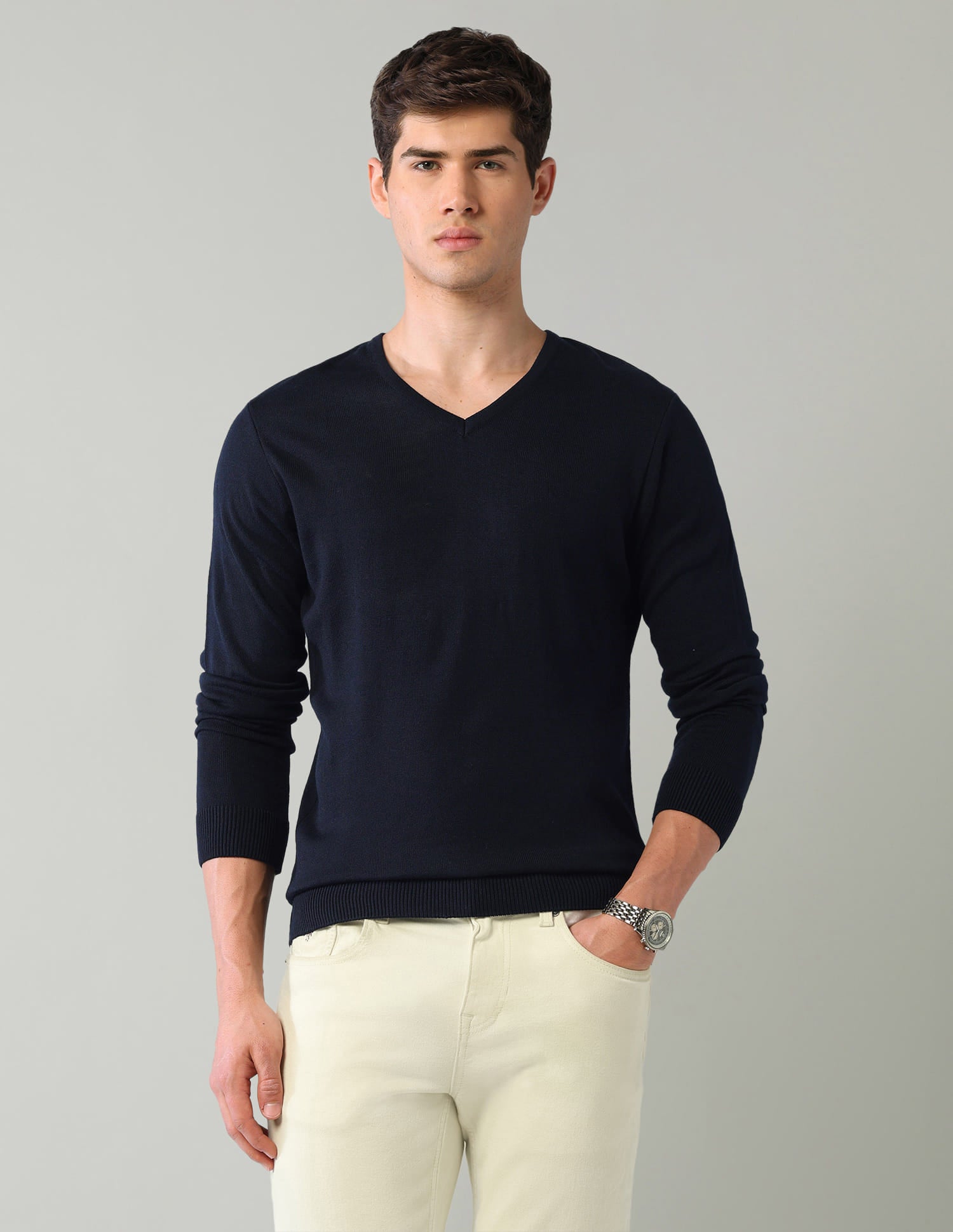 Solid Mens Sweater