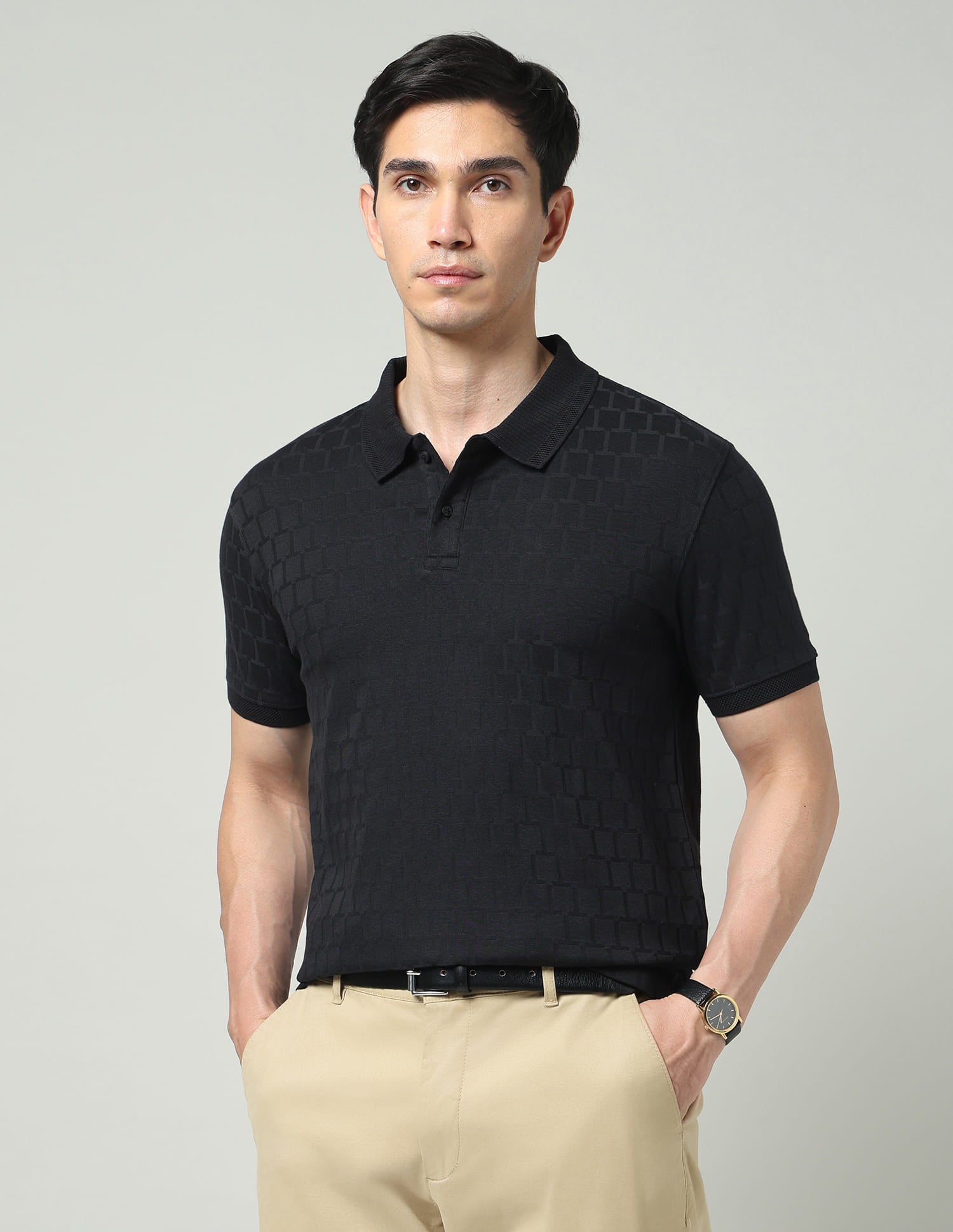 City Drift Textured Slim Fit Polo Shirt