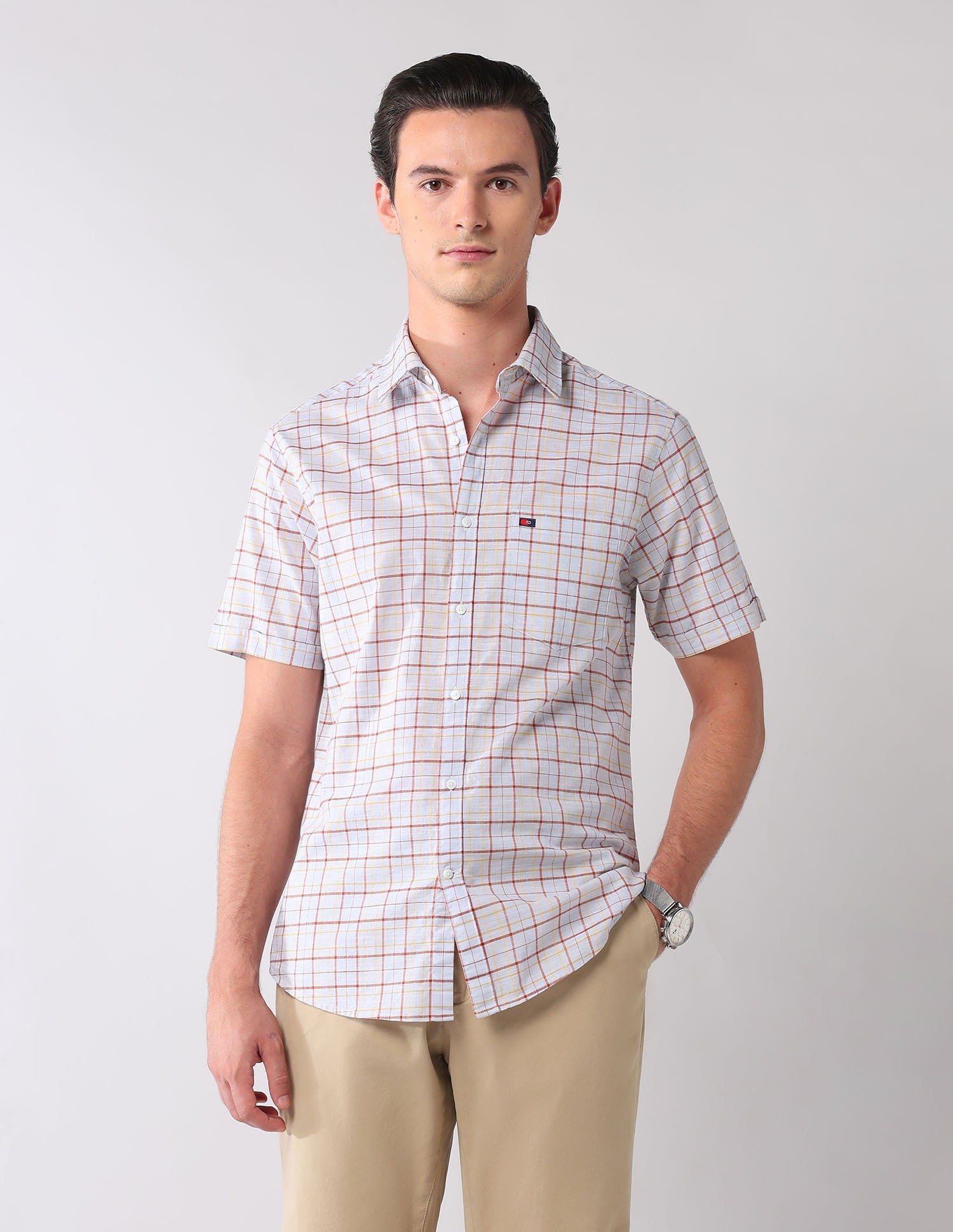 City Chronicles Modern Slim Fit Tartan Checked Shirt