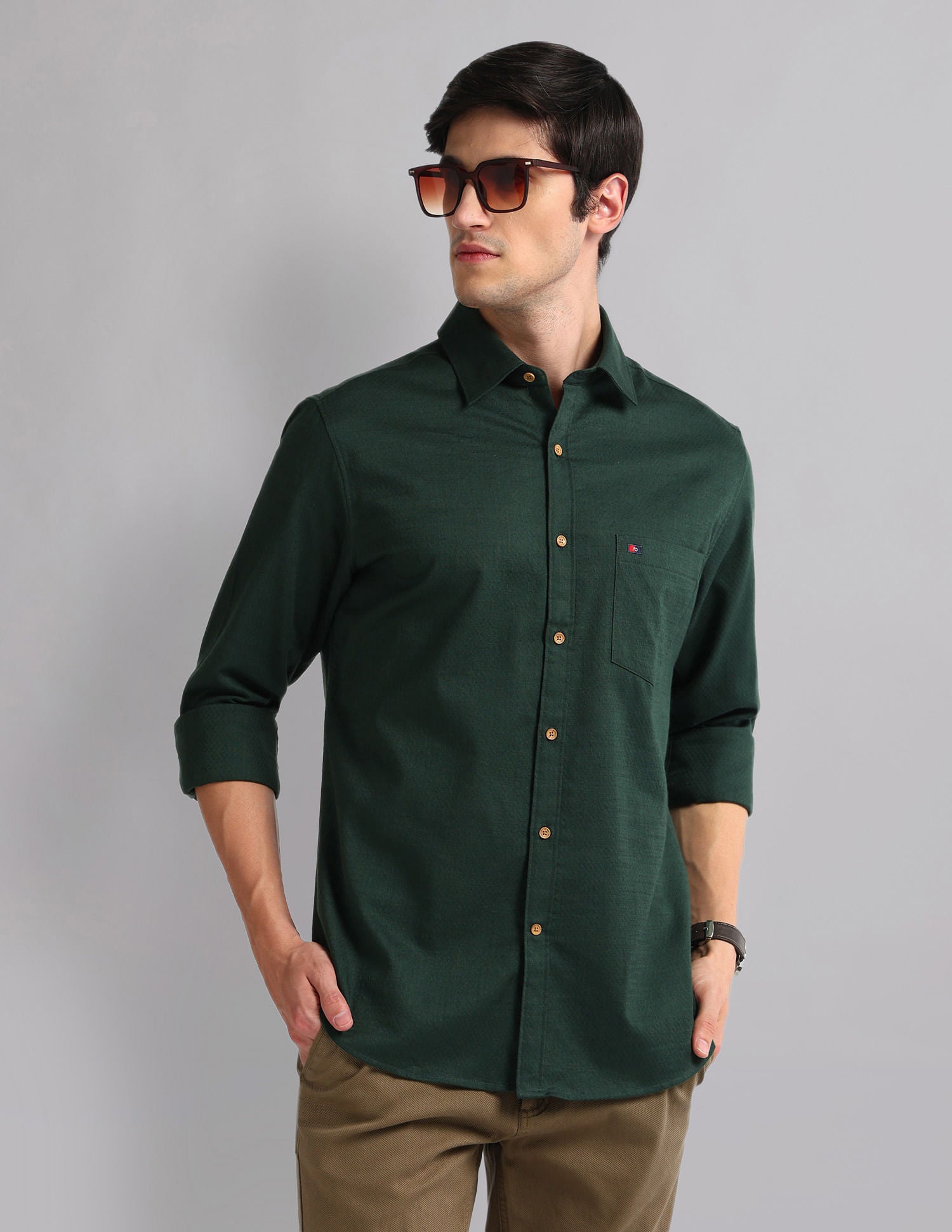 Geometric Patterned Slim Fit Shirt