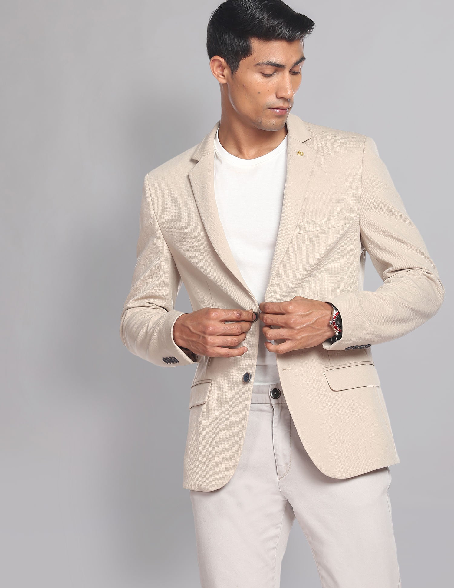 Power Edit Textured Slim Fit Blazer